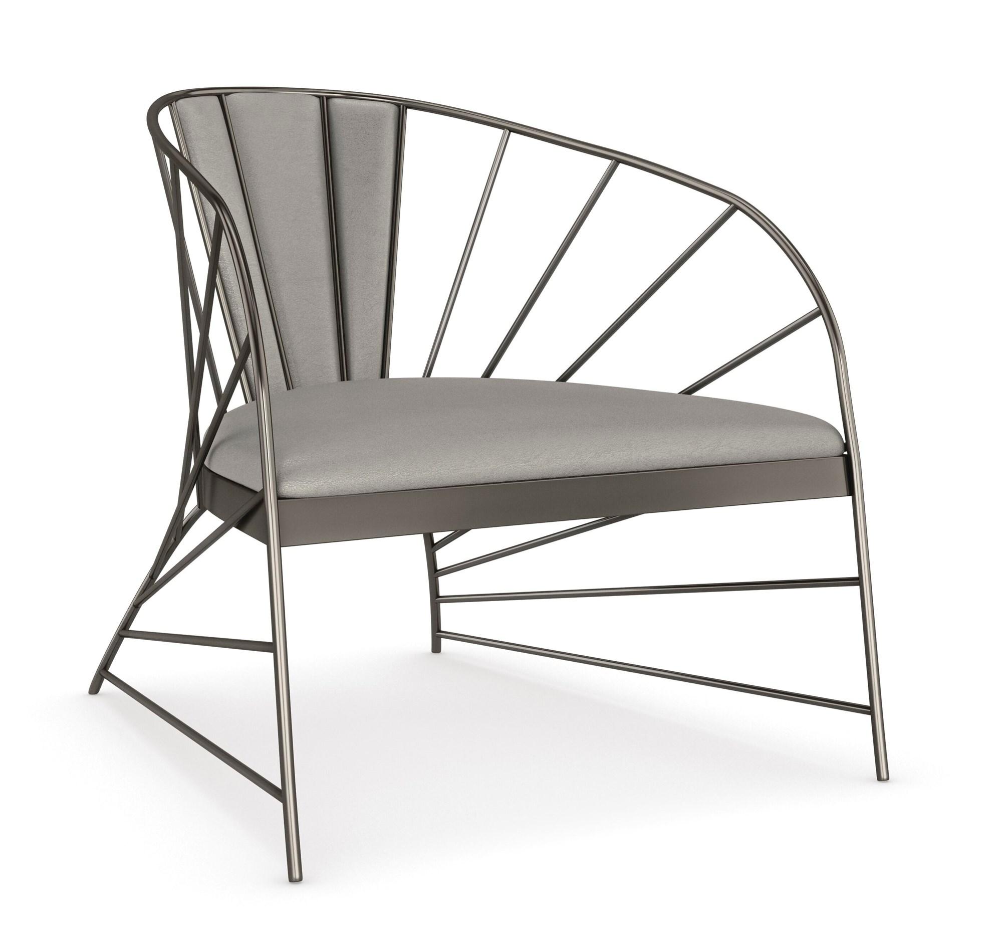 Contemporary Accent Chair LIVE WIRE SGU-021-231-A in Metallic, Gray Plush