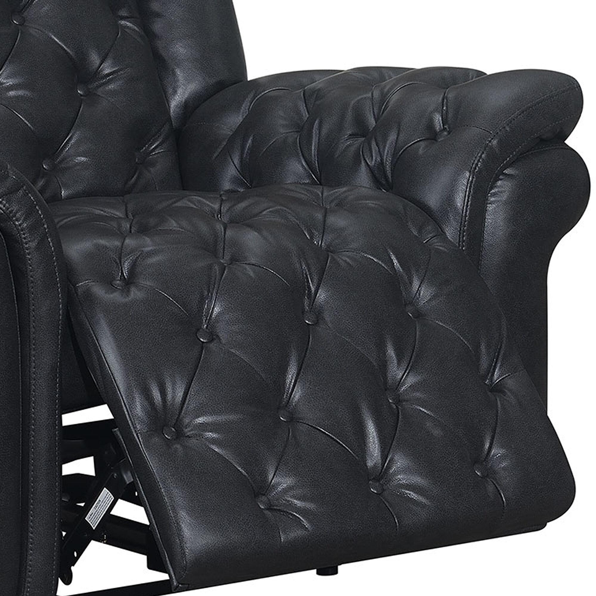 

    
Charcoal Gray Leather Air Power Recliner EVELYN Global USA

