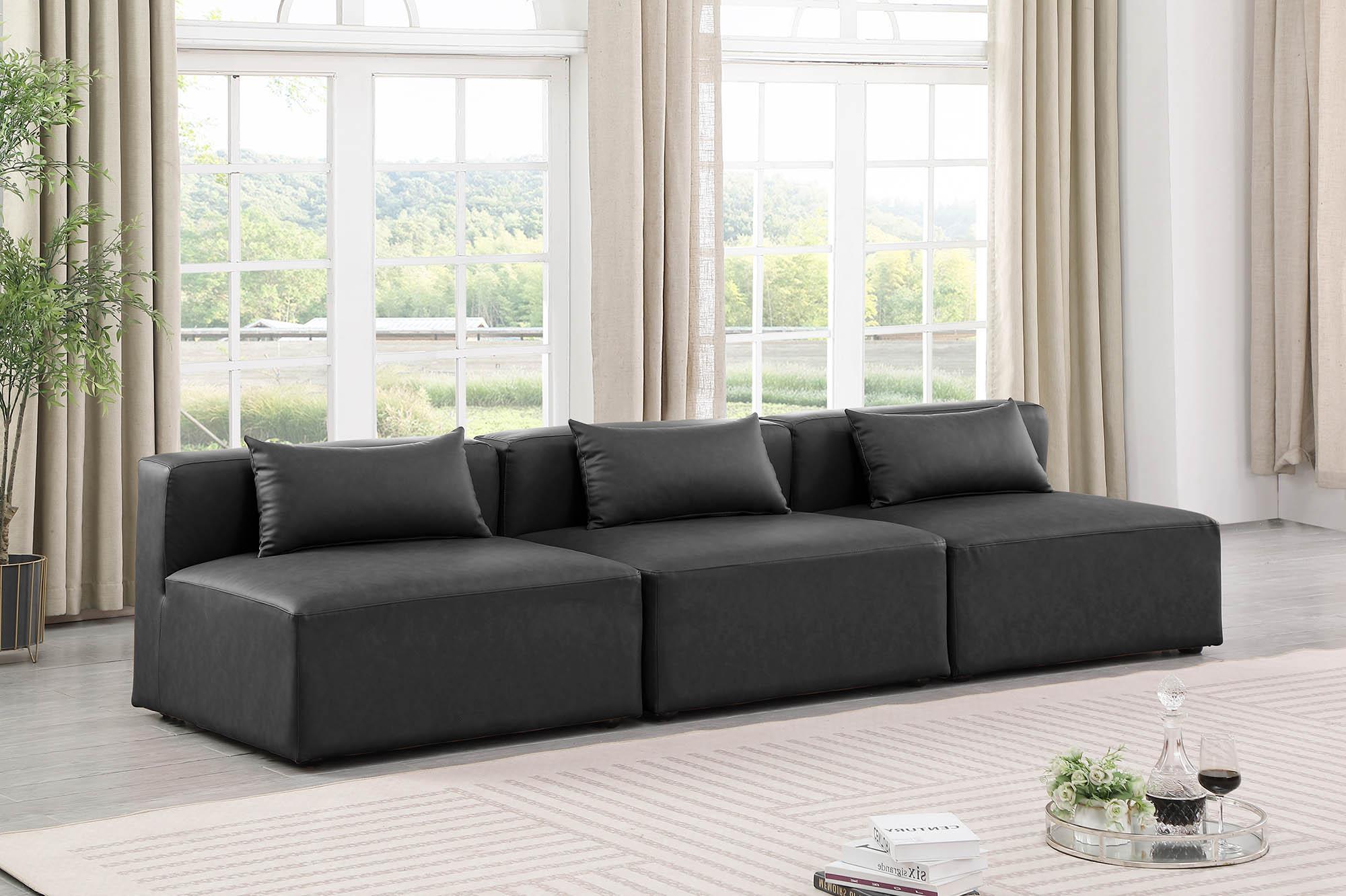 

    
Charcoal Grey Faux Leather Modular Sofa CUBE 668Grey-S108A Meridian Contemporary
