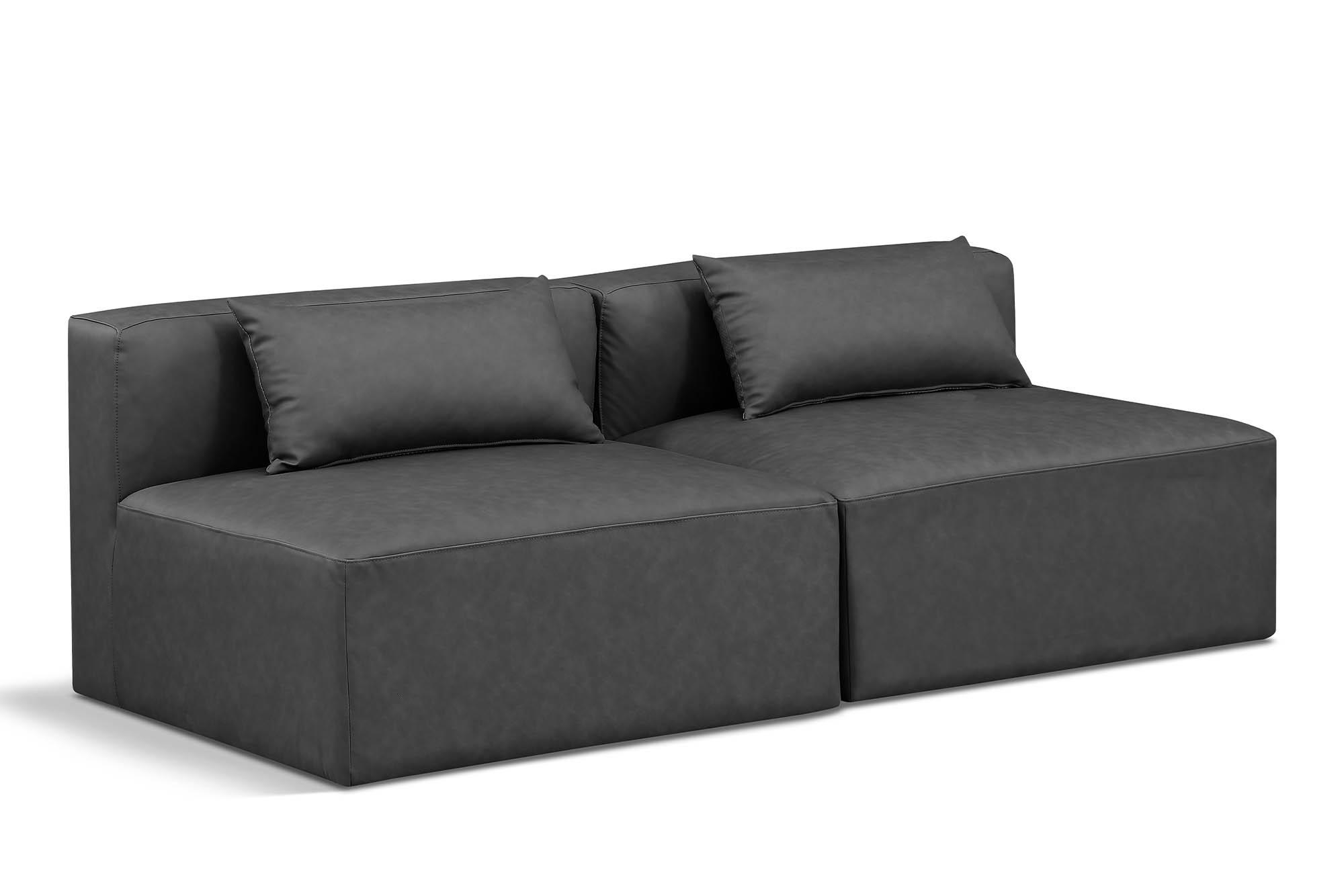 Contemporary, Modern Modular Sofa CUBE 668Grey-S72A 668Grey-S72A in Gray Faux Leather