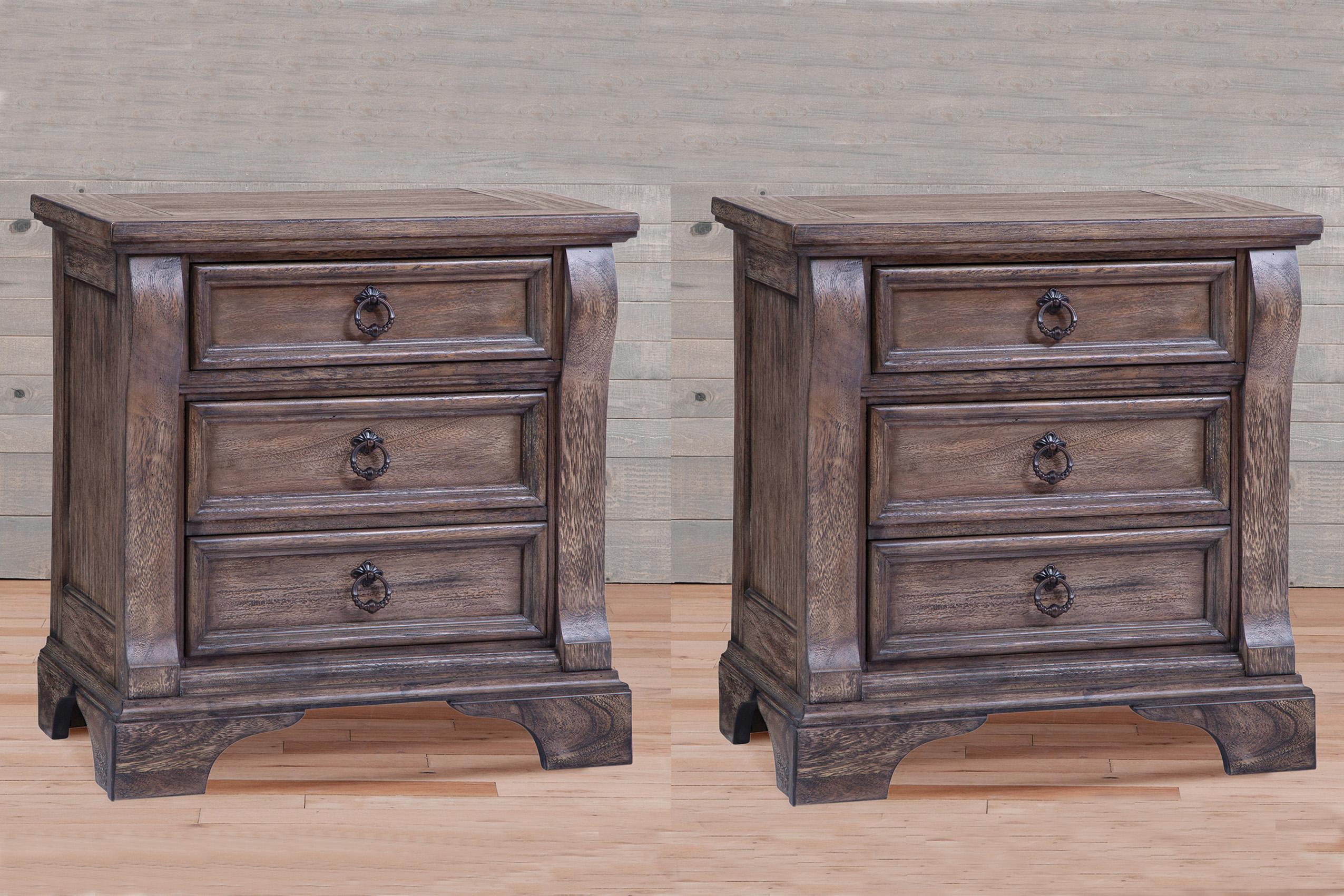 

    
Charcoal Nightstand Set 2Pcs HEIRLOOM 2975-430 American Woodcrafters Classic
