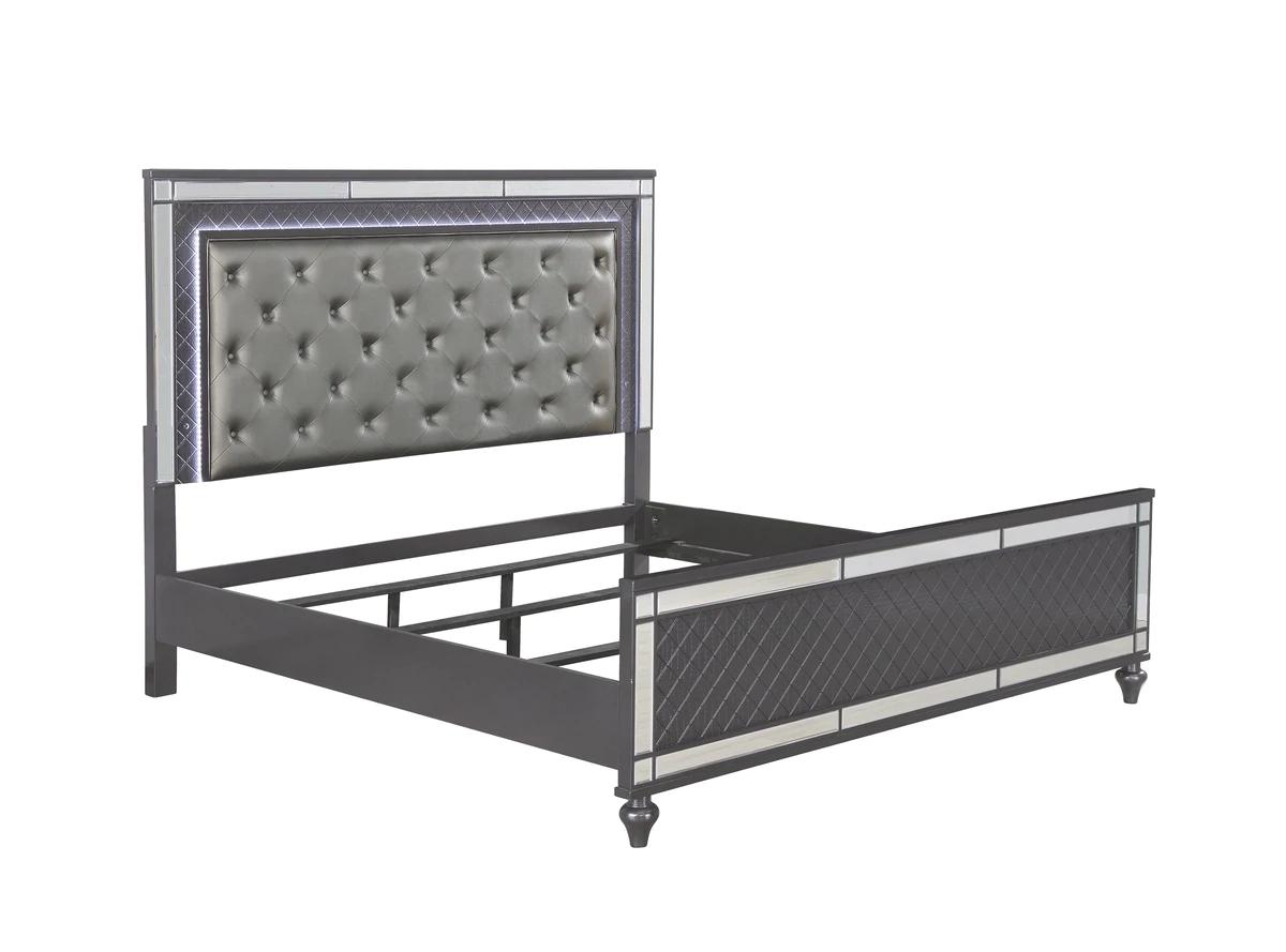 

    
Crown Mark Refino Panel Bed Charcoal/Gray B1670-Q-Bed
