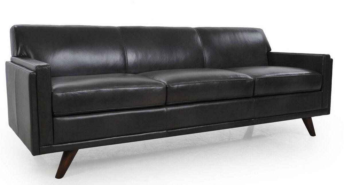

    
 Shop  Charcoal Top Grain Leather Sofa & Chair Set 2Pcs Milo 361 Moroni Mid-Century
