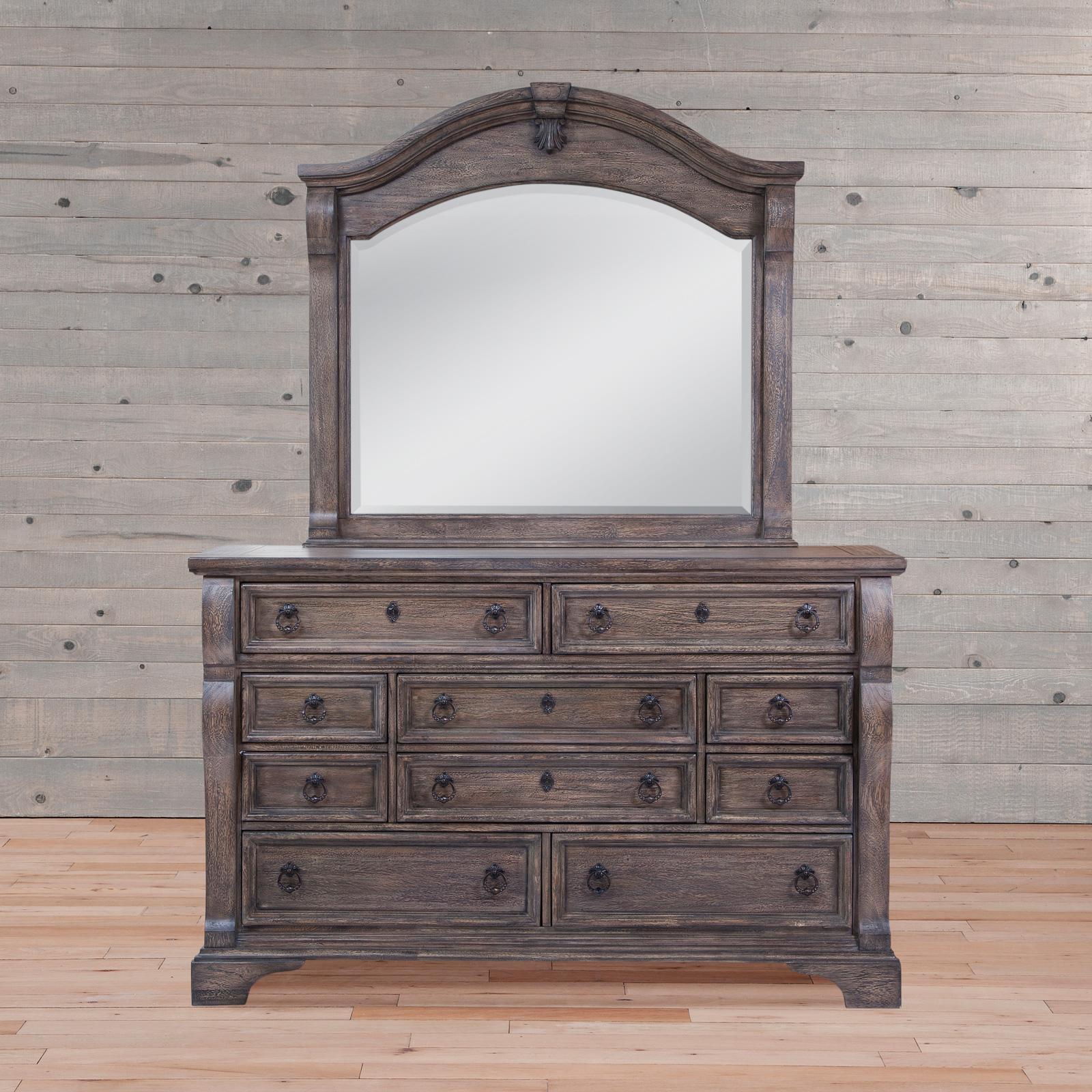 

    
Charcoal Triple Dresser w/Mirror Set 2 HEIRLOOM 2975-TDMR American Woodcrafters
