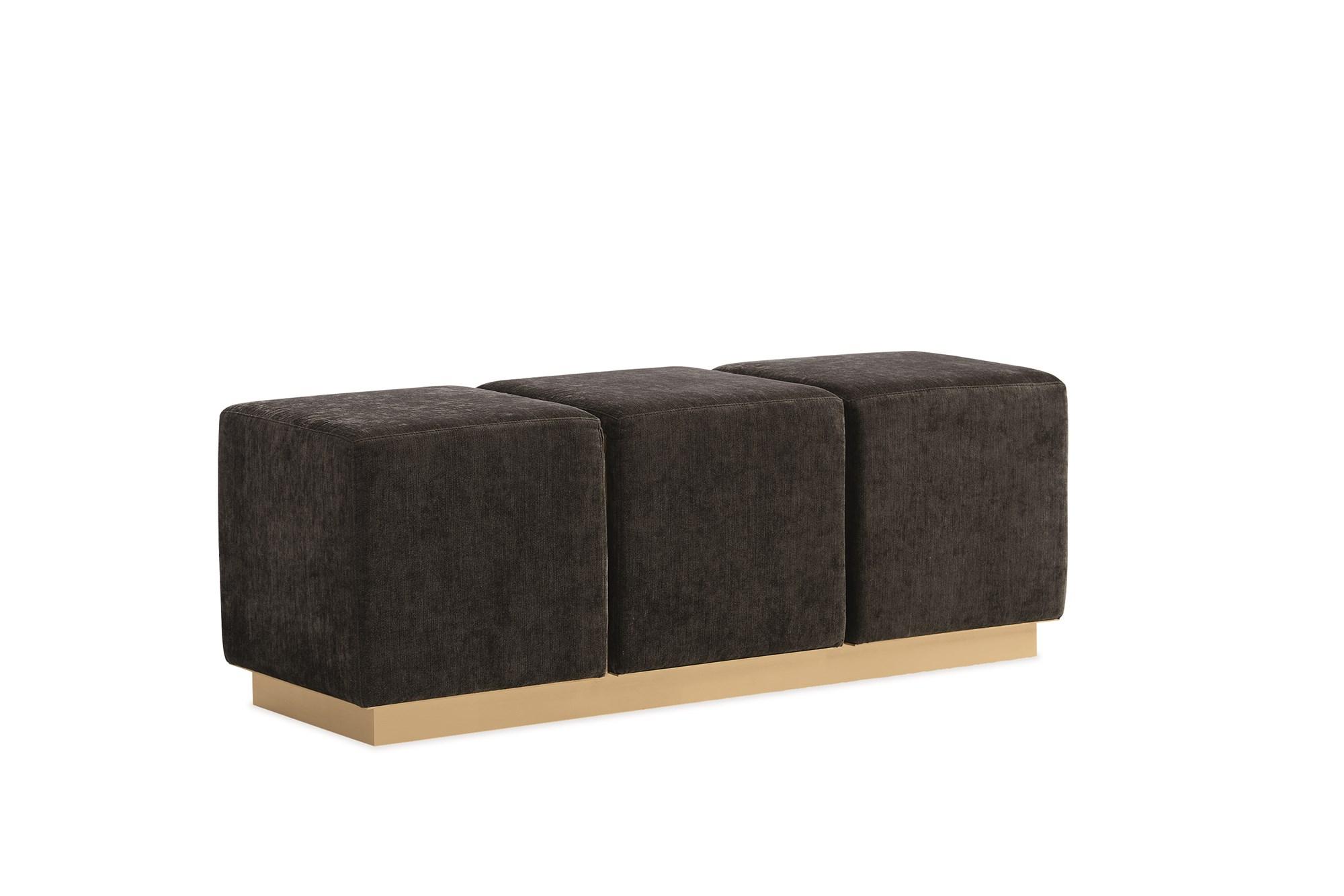 

    
Charcoal Velvet & Metal Base THE FRAGMENT BENCH by Caracole
