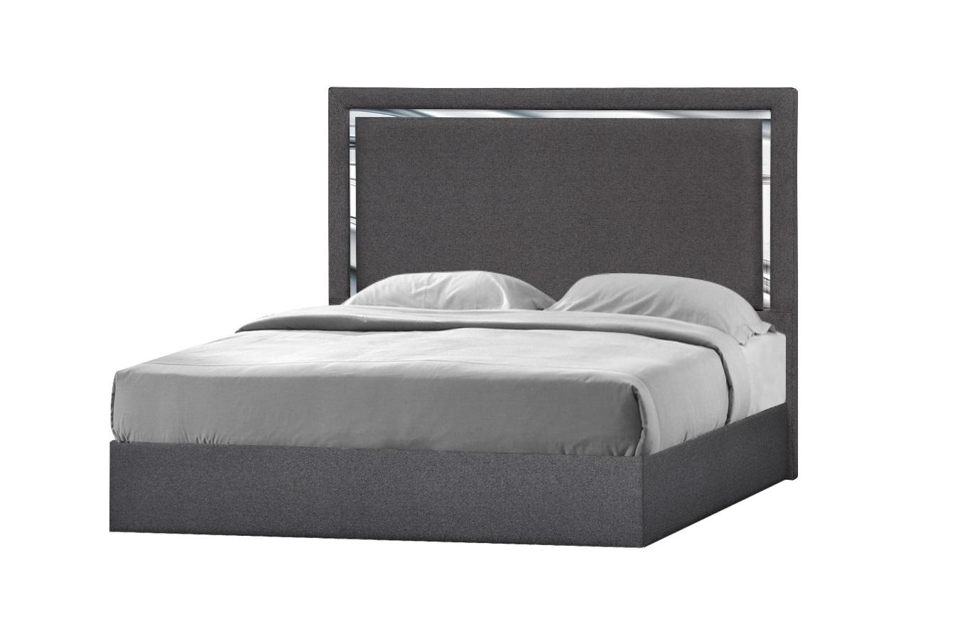 

    
Charcoal Woven Canvas Fabric King Platform Bed Contemporary J&M Monet
