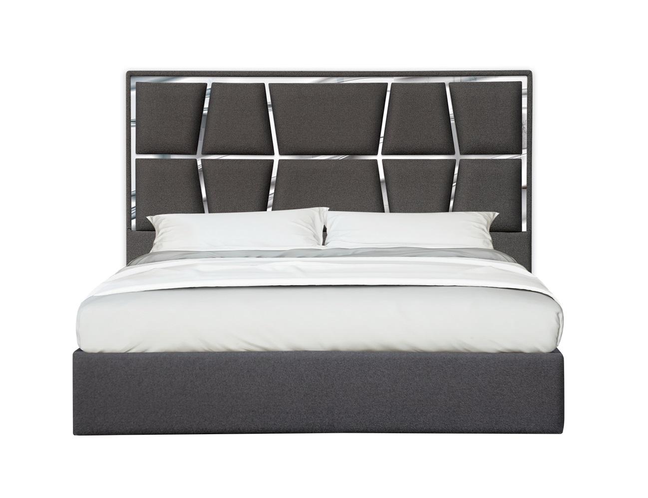 

    
Charcoal Woven Canvas Fabric Queen Platform Bed Contemporary J&M Furniture Degas
