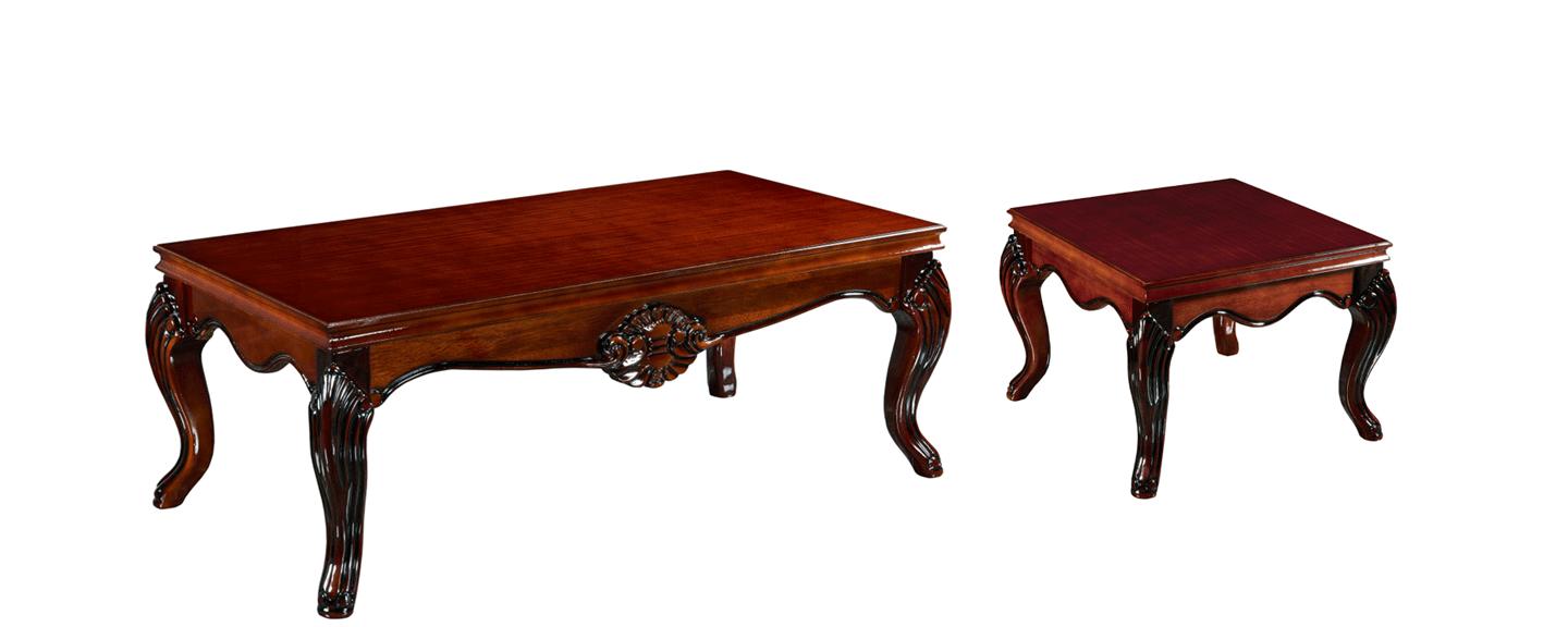 

    
Cherry Carved Wood Coffee Table Set 2P 401 ESF Classic Traditional MADE IN ITALY
