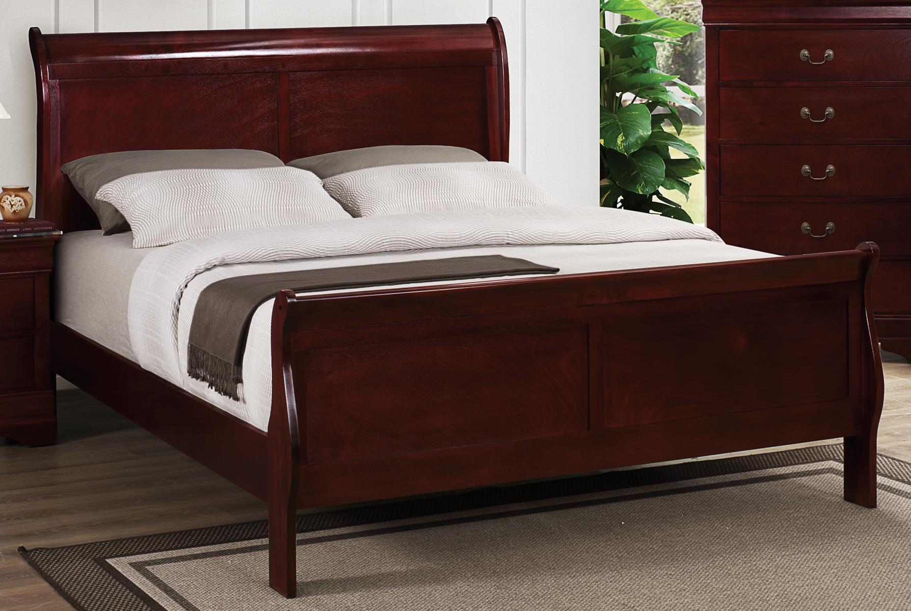 

    
Cherry Finish Bed by Bernards  Furniture Louis Phillipe Cherry 1230-110
