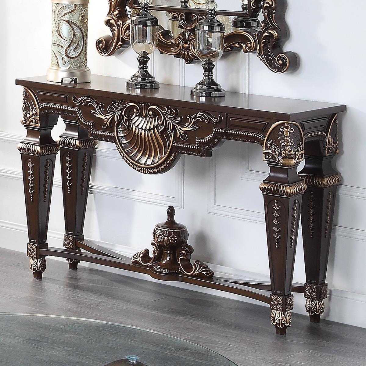 Traditional Console Table HD-8908C HD-CON8908C in Cherry 