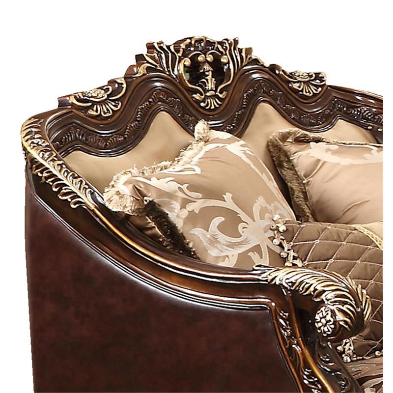 

    
Cherry Finish Creme Brule Satin Armchair Traditional Cosmos Furniture Alexa

