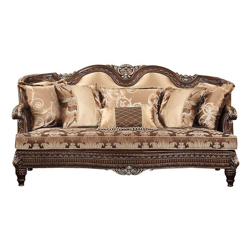 Traditional Loveseat Alexa 3036CHALE in Cherry Faux Leather