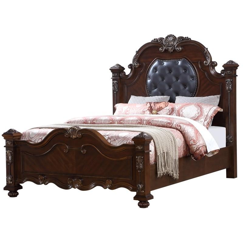 

    
Cherry Finish Wood King Bedroom Set 6Pcs w/Chest Traditional Cosmos Furniture Destiny
