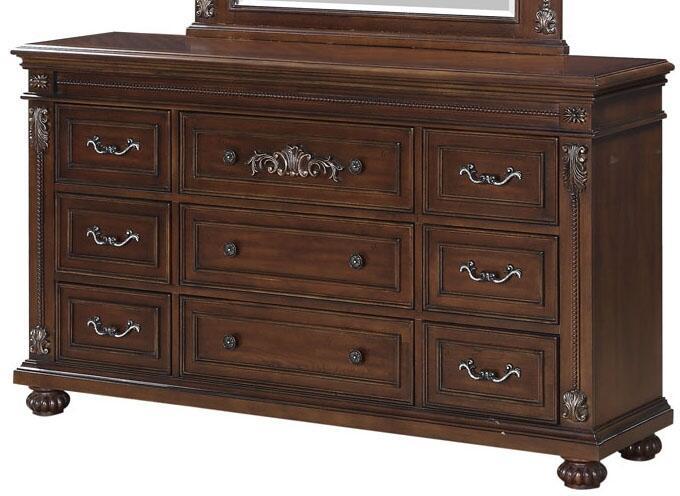 

    
 Shop  Cherry Finish Wood King Bedroom Set 6Pcs w/Chest Traditional Cosmos Furniture Destiny
