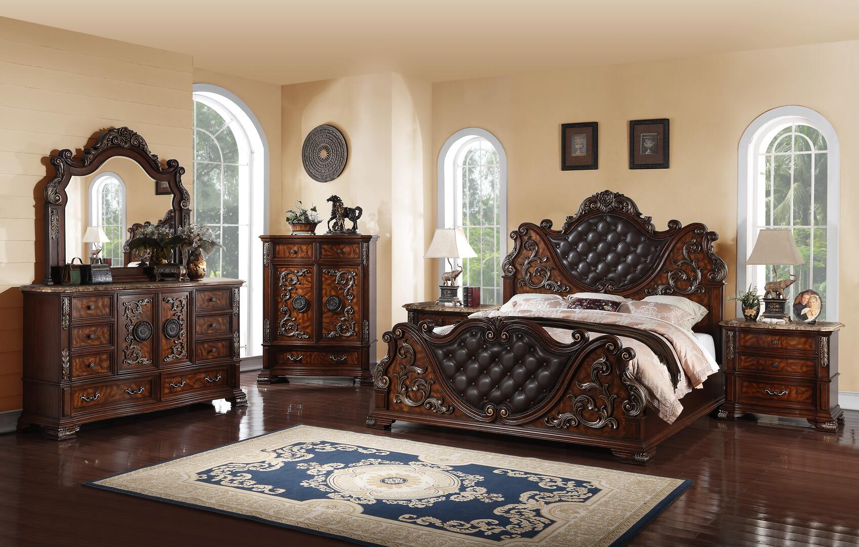 

        
810053740484Cherry Finish Wood King Panel Bedroom Set 3Pcs Traditional Cosmos Furniture Santa Monica
