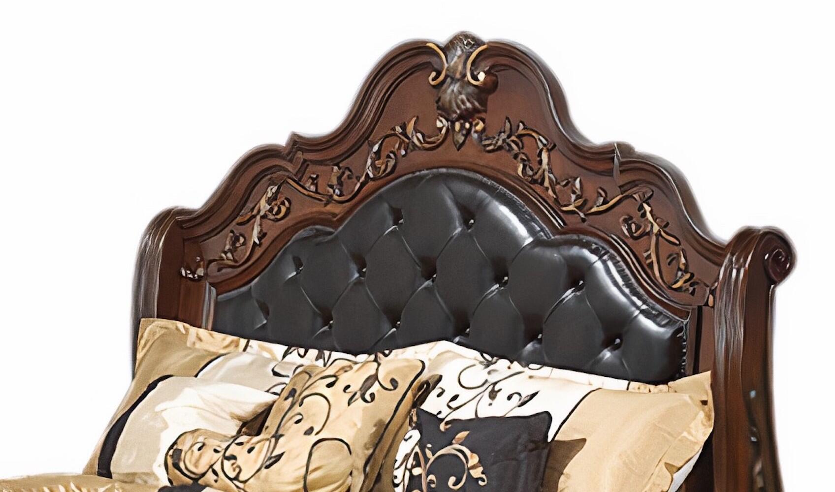 

        
Cosmos Furniture Cleopatra Sleigh Bedroom Set Cherry Faux Leather 850018103367
