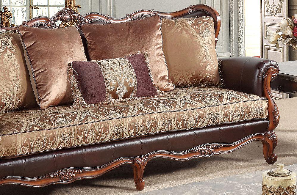 

    
Anne-Set-3 Cherry finish Wood Pattern Fabric Sofa Set 3Pcs Traditional Cosmos Furniture Anne
