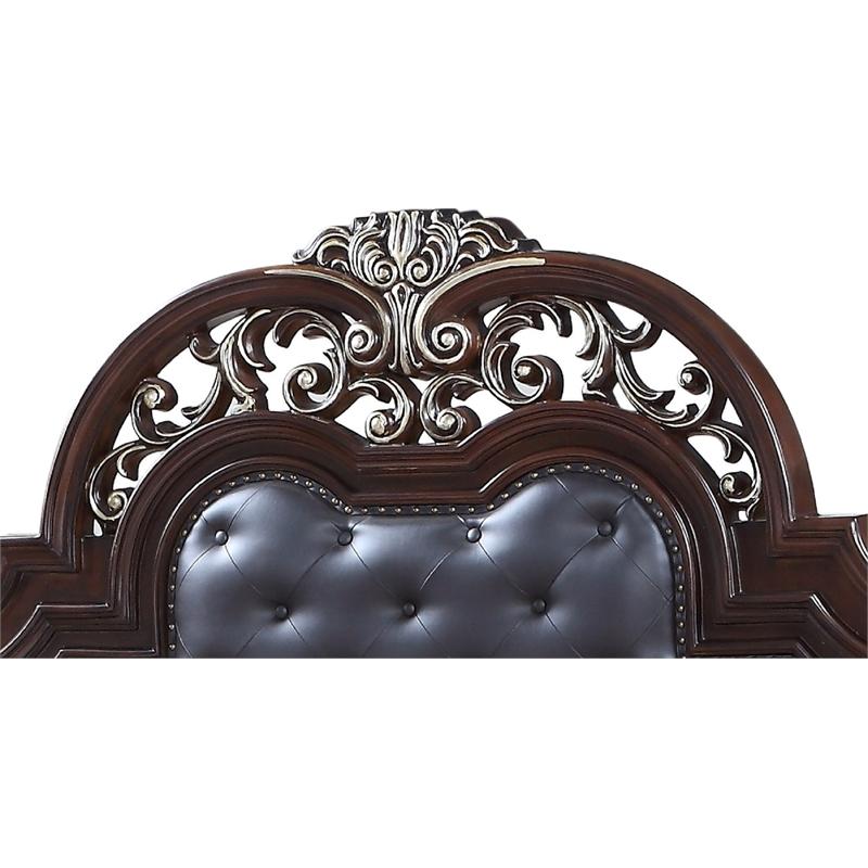 

    
Cherry Finish Wood Queen Panel Bed Traditional Cosmos Furniture Rosanna
