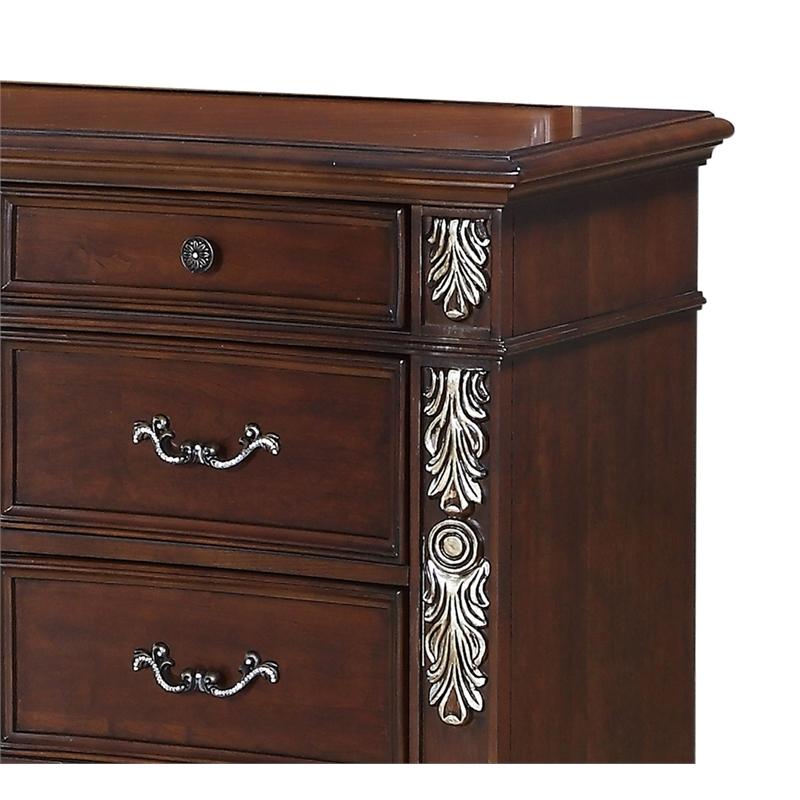 

        
850018103473Cherry Finish Wood Queen Panel Bedroom Set 5Pcs Traditional Cosmos Furniture Rosanna

