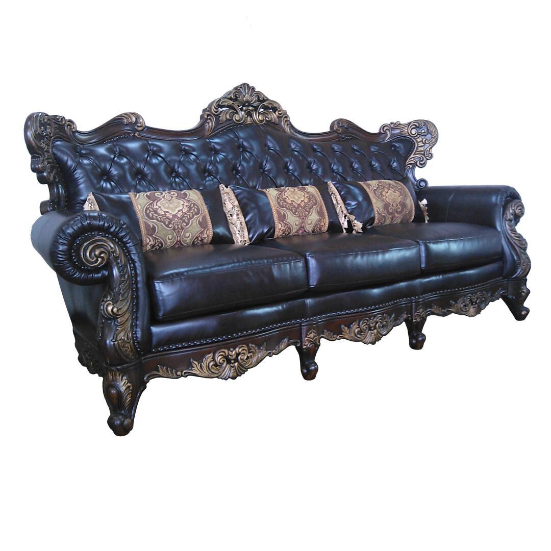 Traditional Sofa Britney Britney-Sofa in Cherry Faux Leather