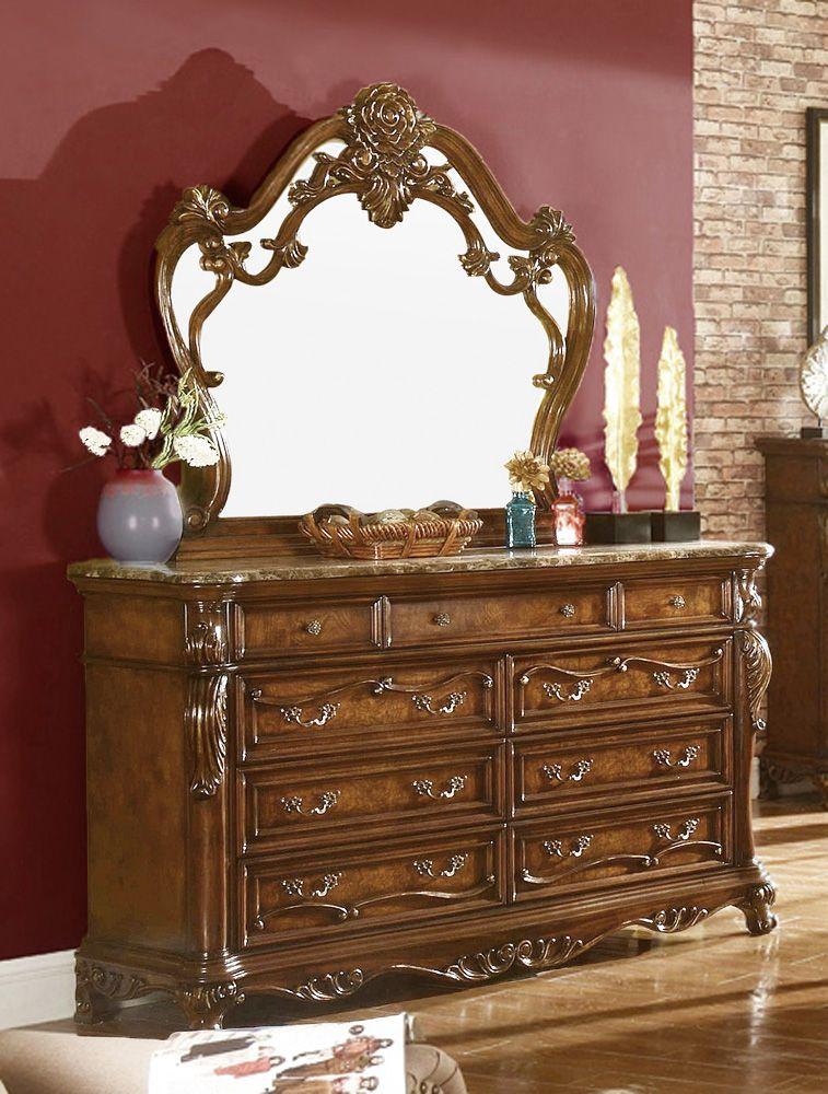 

    
McFerran Furniture B7189 Dresser With Mirror Oak/Cherry B7189-DM-2PC
