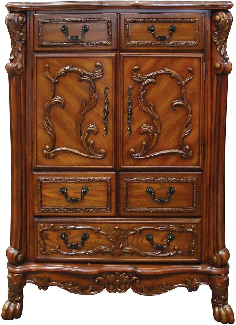 

    
Cherry Oak Chest Carved Wood 12146 Dresden Acme Classic Traditional

