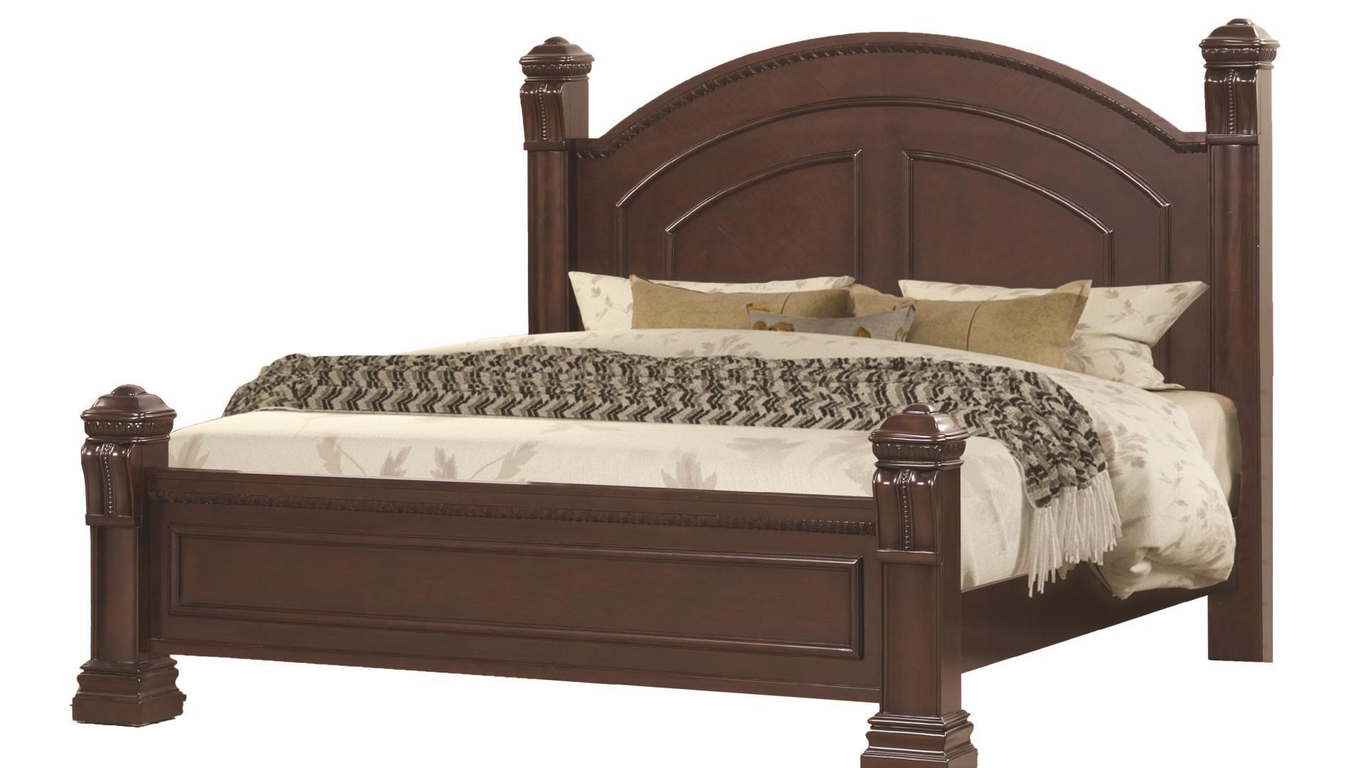 

    
Cherry Solid Wood King Bedroom Set 4Pcs Aspen Galaxy Home Traditional Classic
