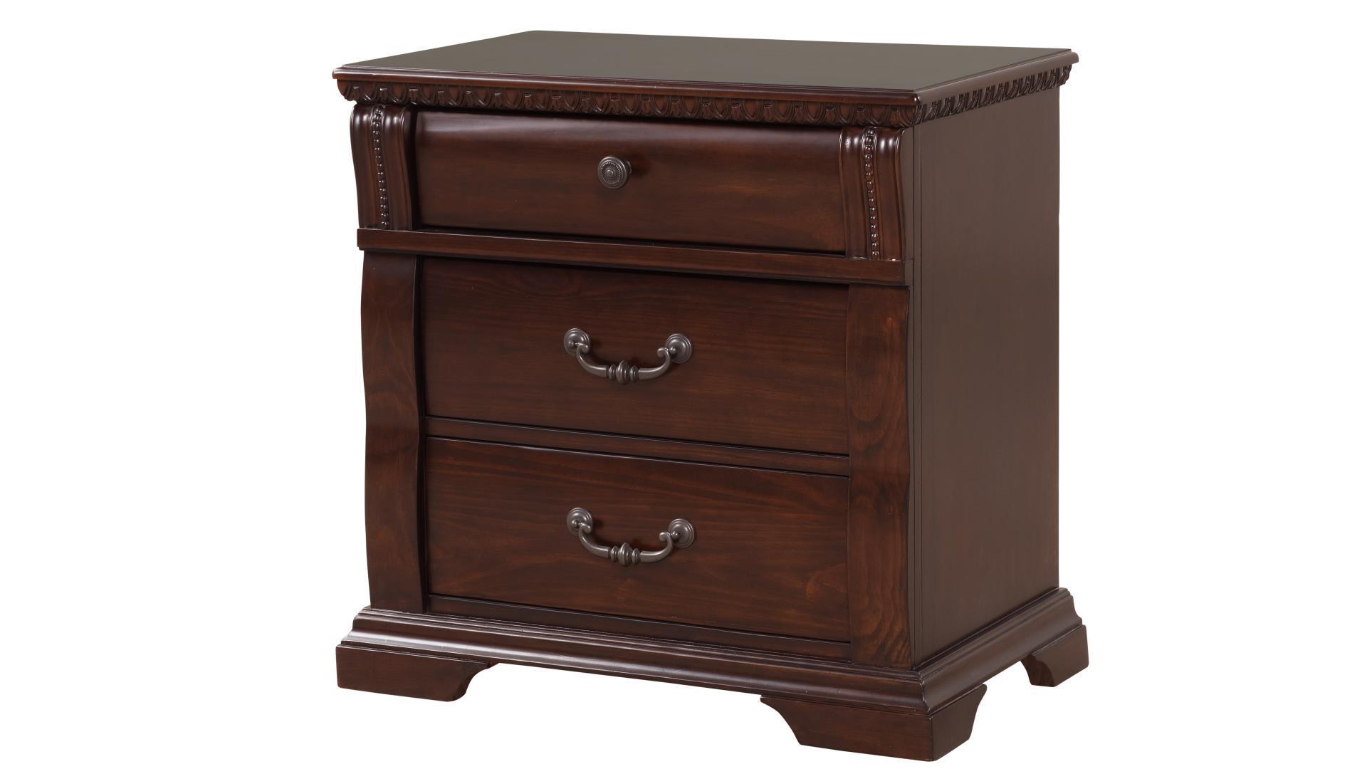 

    
Cherry Solid Wood Nightstand Set 2Pcs Aspen Galaxy Home Traditional Classic
