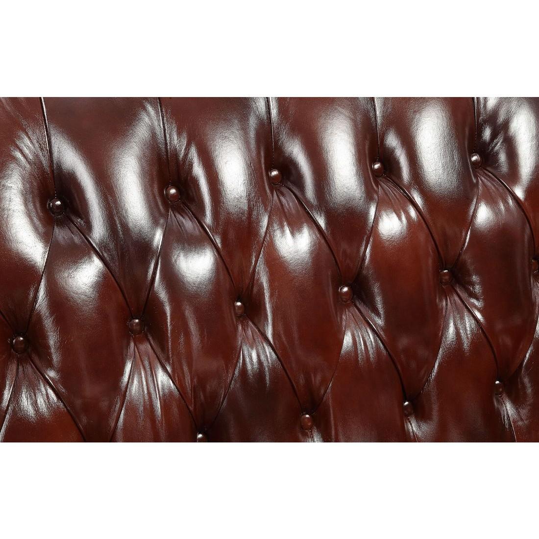 

    
 Shop  Luxury Cherry Top Grain Leather Tufted Sofa Set 3 Eustoma 53065 Acme Traditional
