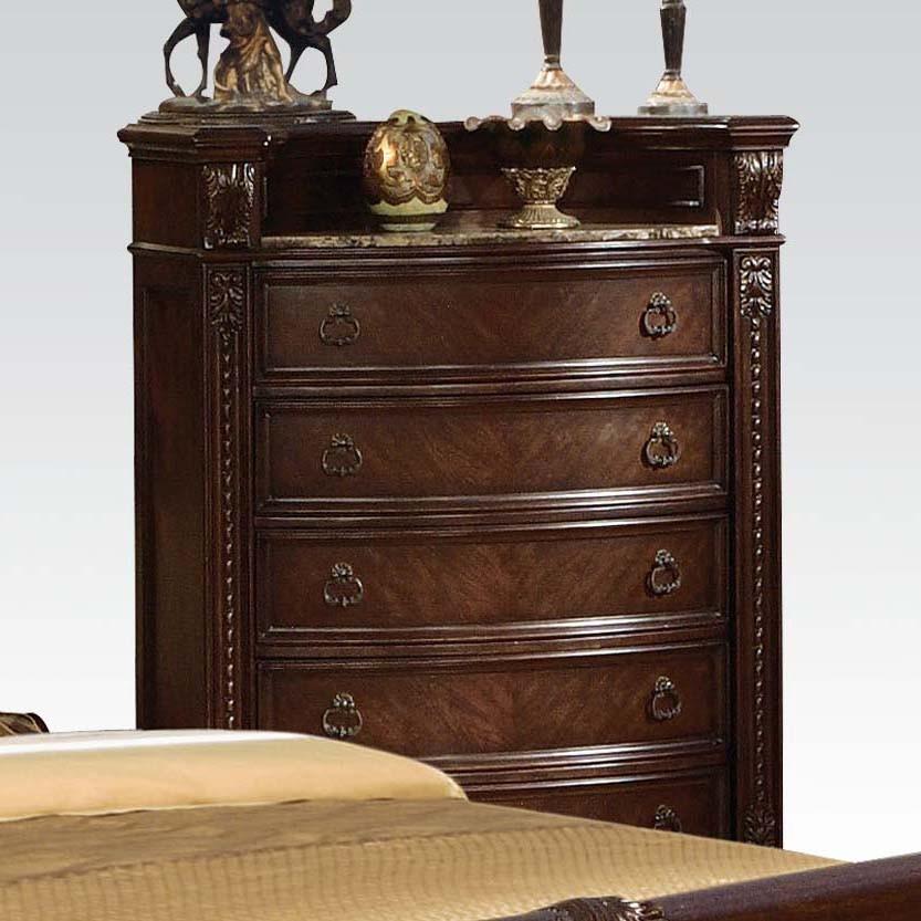 

    
Cherry Wood 5 Drawer Chest Anondale 10316 Acme Traditional Classic
