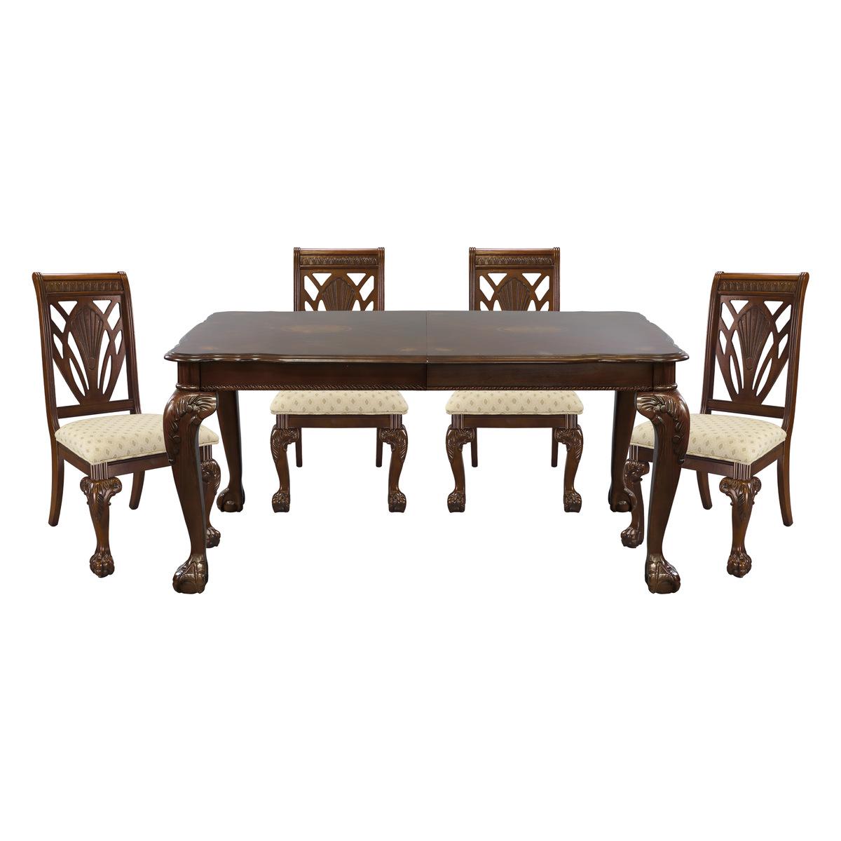 Traditional Dining Room Set 5055-82*5PC Norwich 5055-82*5PC in Dark Cherry Polyester