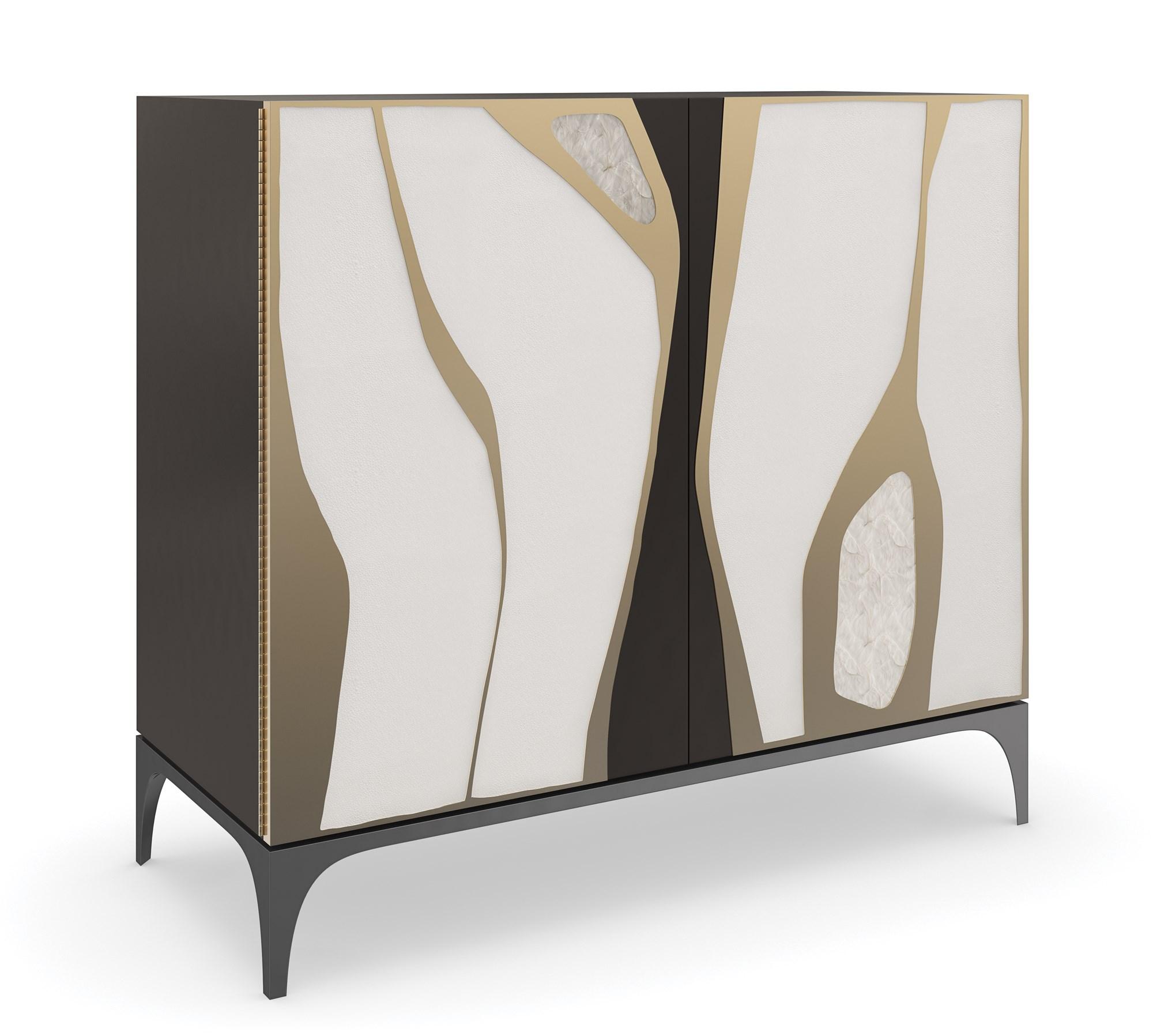 

    
Chocolate Truffle & Brushed Gold Bar Cabinet DOWNTOWN by Caracole
