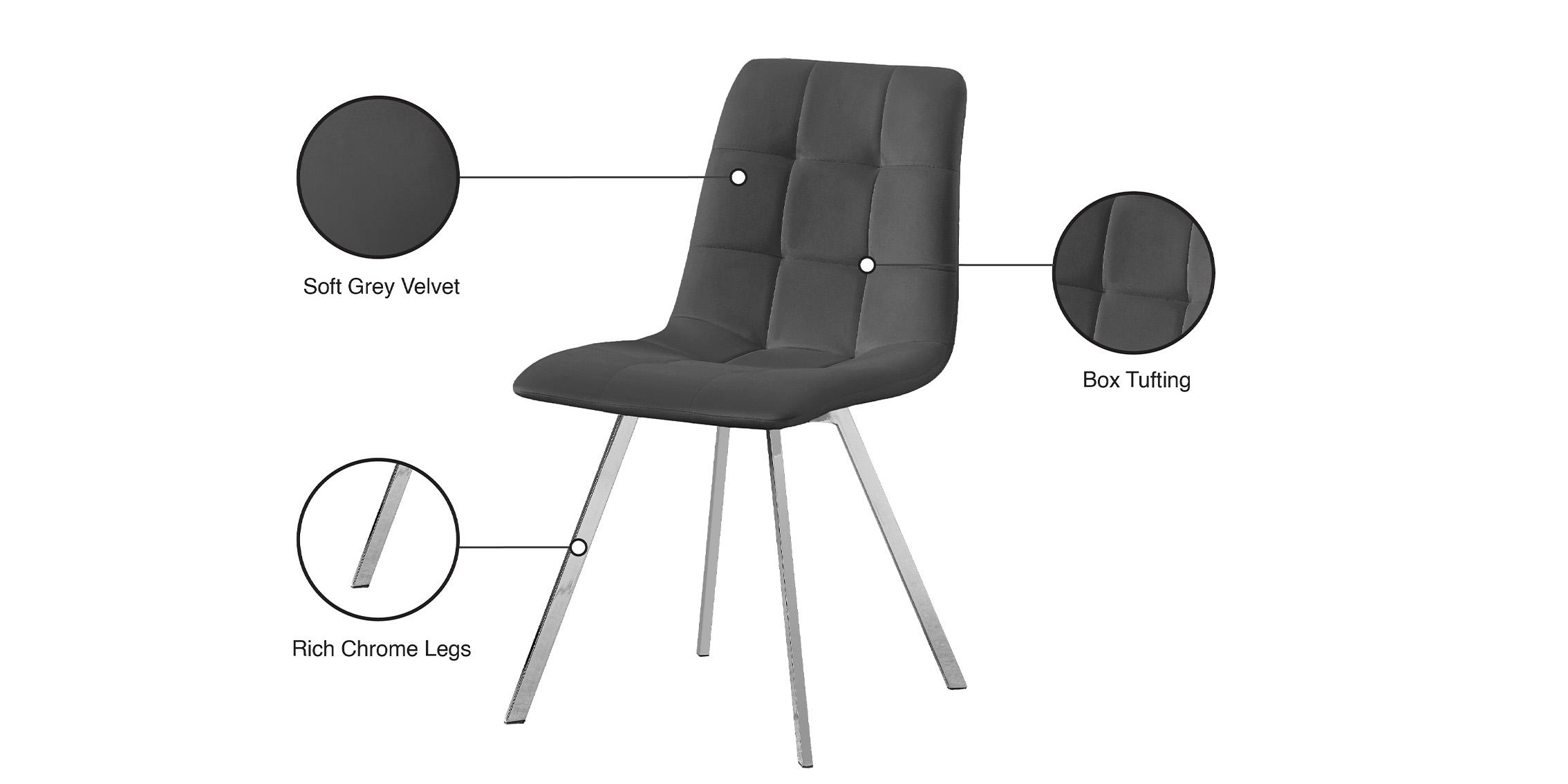 

    
Meridian Furniture ANNIE 980Grey-C Dining Chair Set Chrome/Gray 980Grey-C-Set-4
