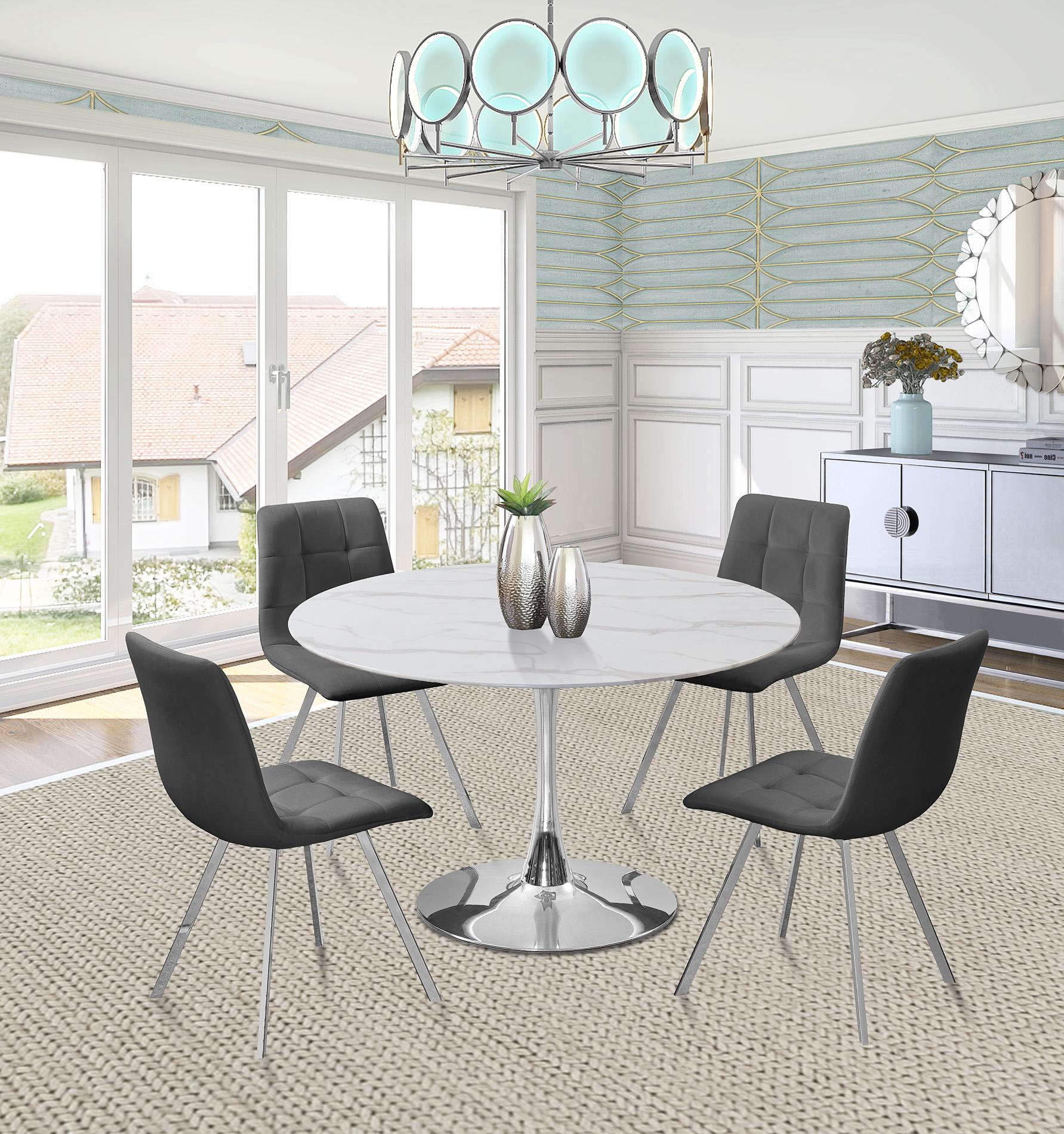 

        
Meridian Furniture ANNIE 980Grey-C Dining Chair Set Chrome/Gray  753359800653
