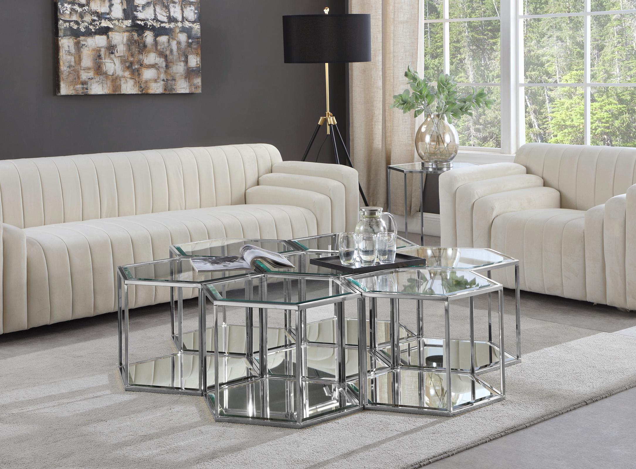 

    
Chrome Stainless Steel & Glass Modular Coffee Table SEI 206-CT-7PC Meridian
