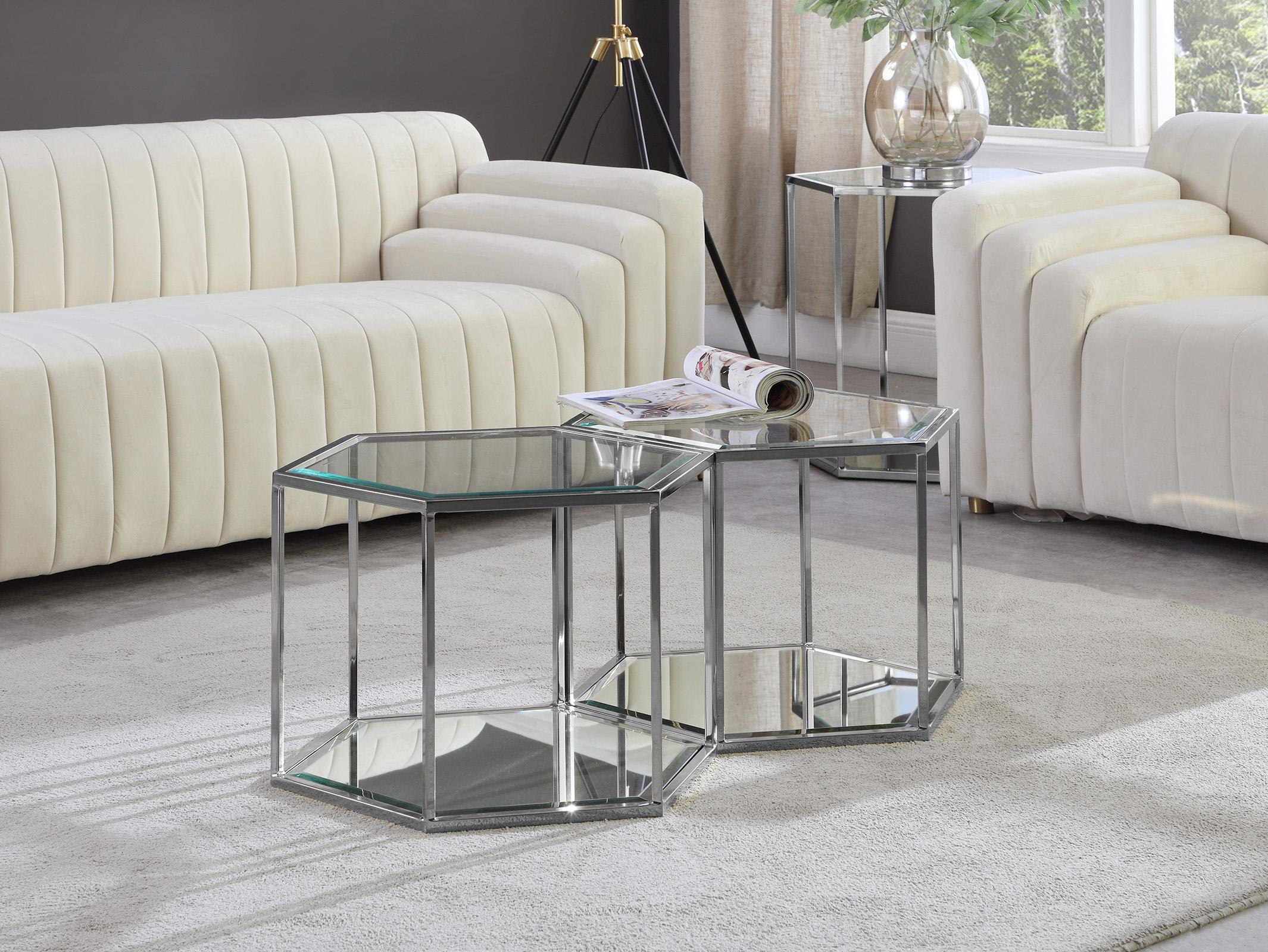 

    
Chrome Stainless Steel & Glass Modular Coffee Table SEI 206-CT-2PC Meridian
