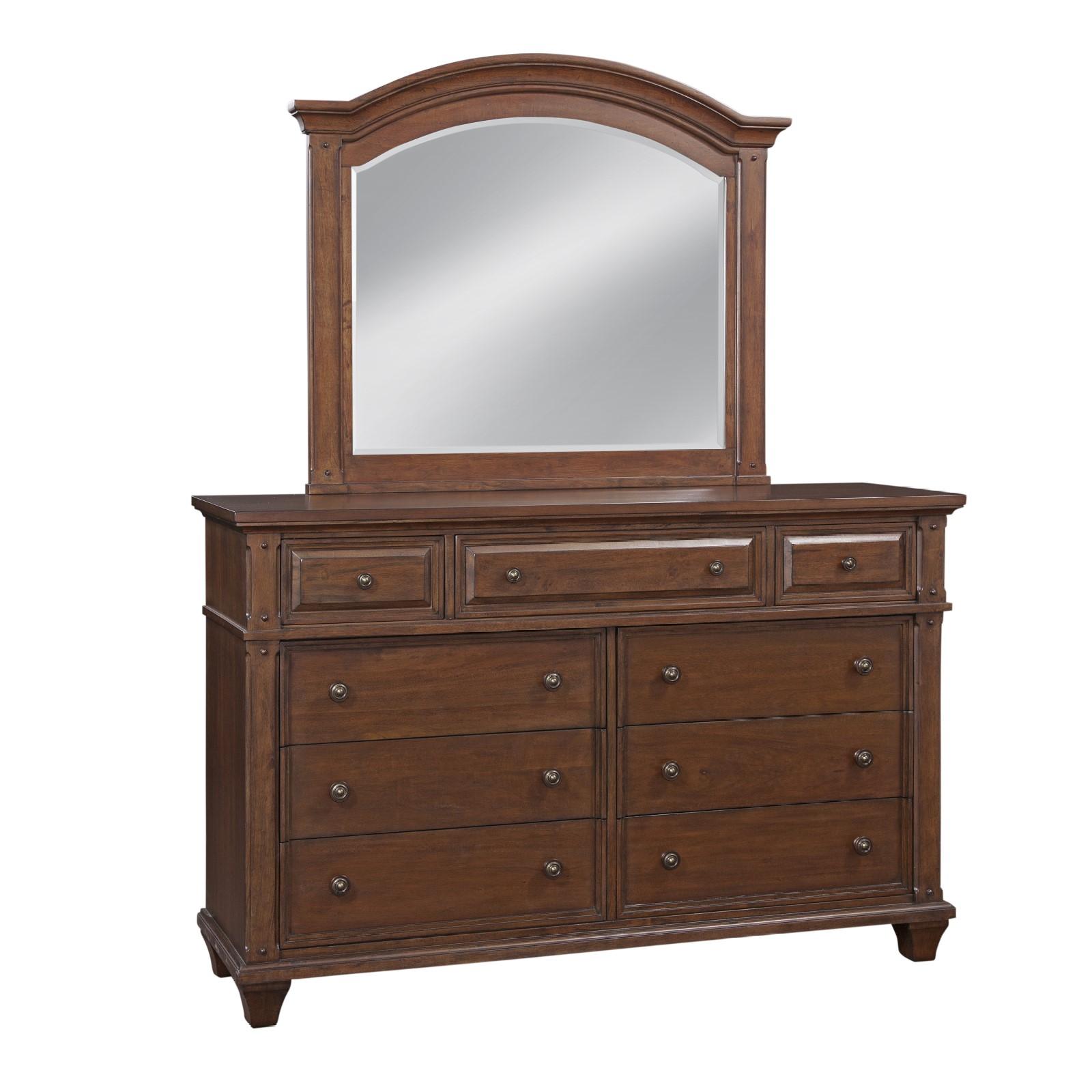 Classic, Traditional Dresser With Mirror SEDONA 2400-DLM 2400-DLM in Cherry 