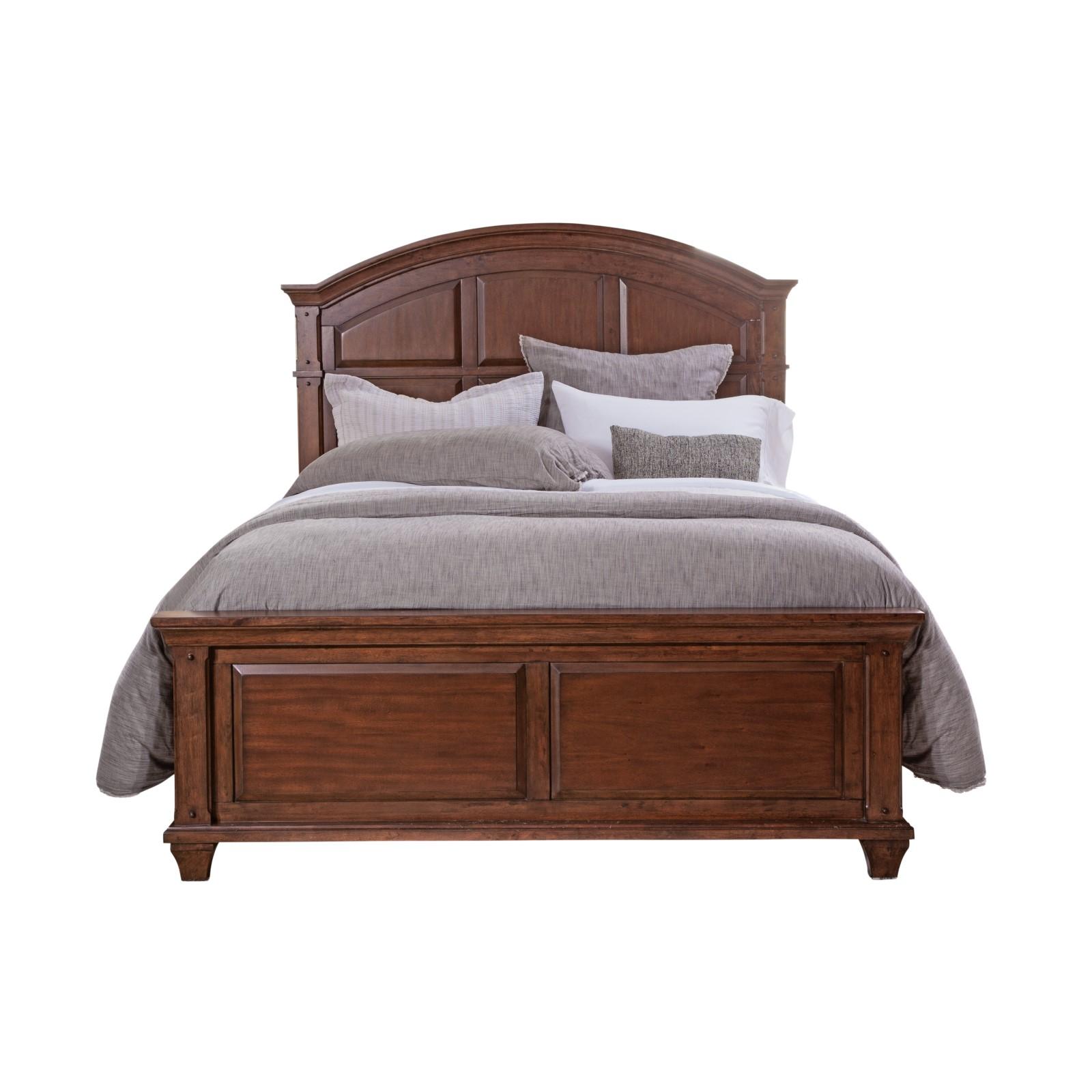 

    
Cinnamon Cherry King Panel Bed SEDONA American Woodcrafters Transitional Classic
