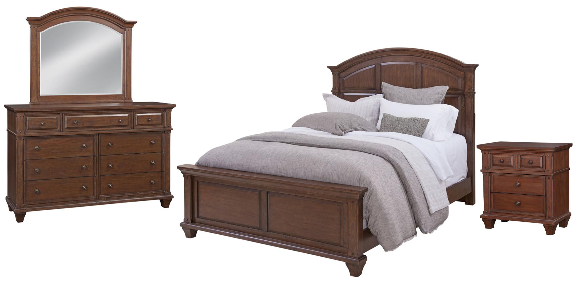 Classic, Traditional Panel Bedroom Set SEDONA 2400-50PAN 2400-QPNPN-4PC in Cherry 