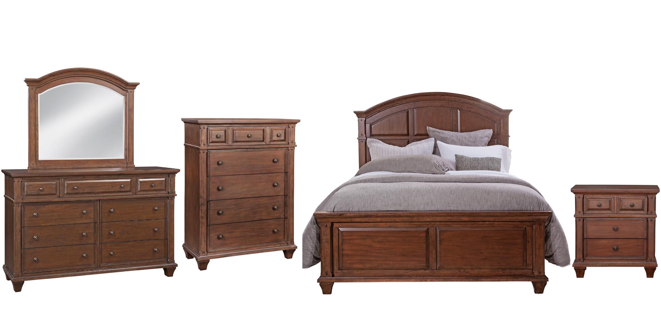 

    
Cinnamon Queen Bedroom Set 5 SEDONA 2400-QPNPN-5PCAmerican Woodcrafters Classic
