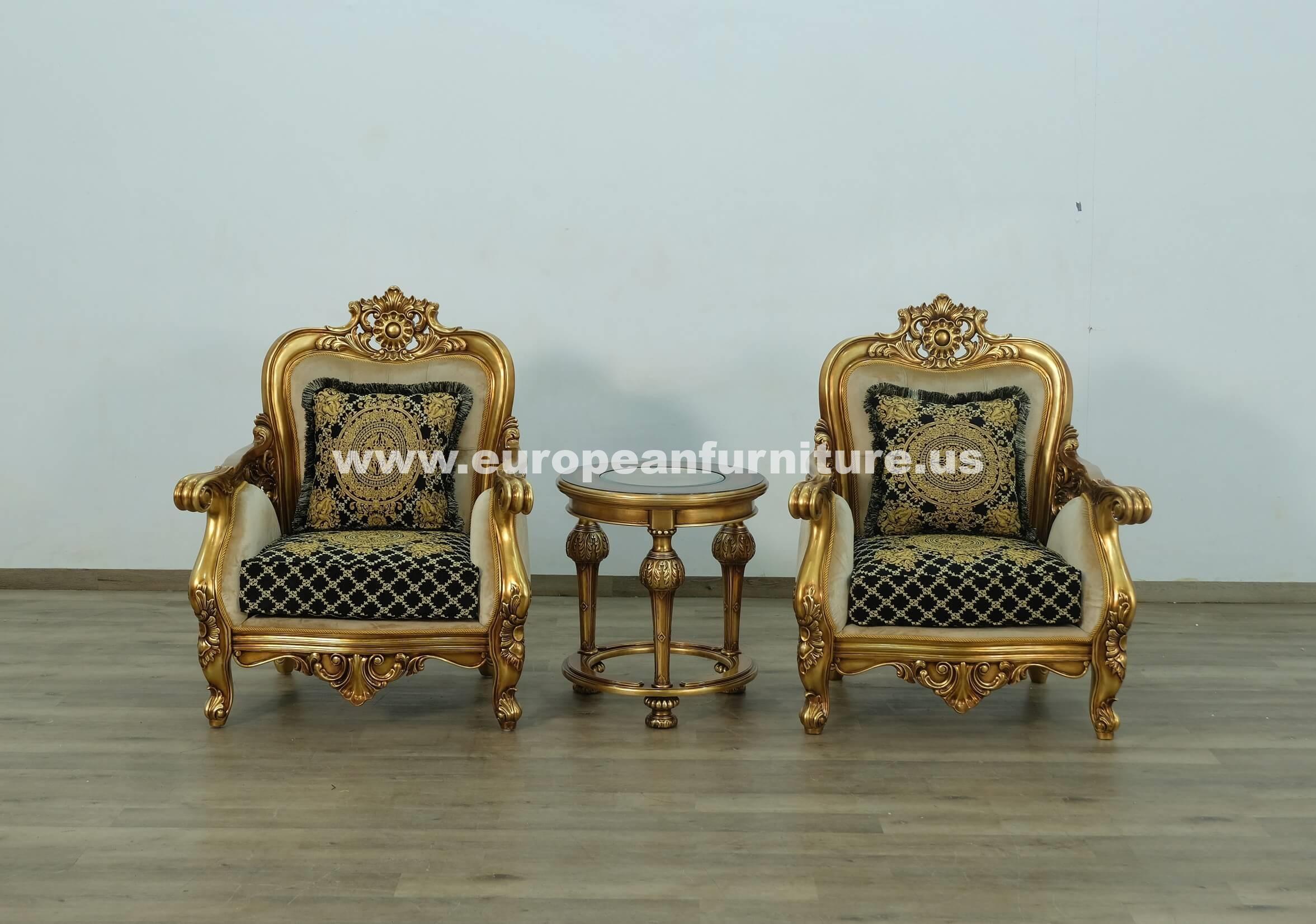

    
Classic Antique Bronze Black-Gold Fabric 30018 BELLAGIO Armchair EUROPEAN FURNITURE

