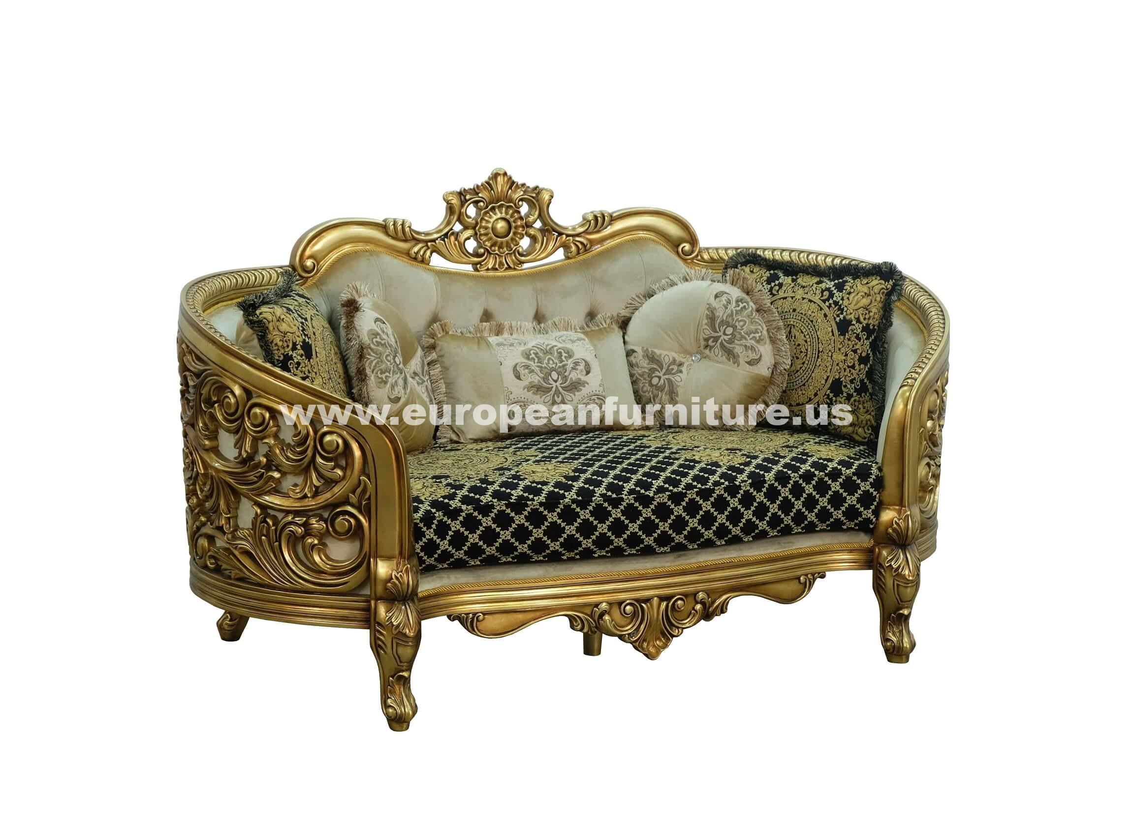 

    
EUROPEAN FURNITURE BELLAGIO Sofa Set Antique/Bronze/Black 30018-S-Set-4
