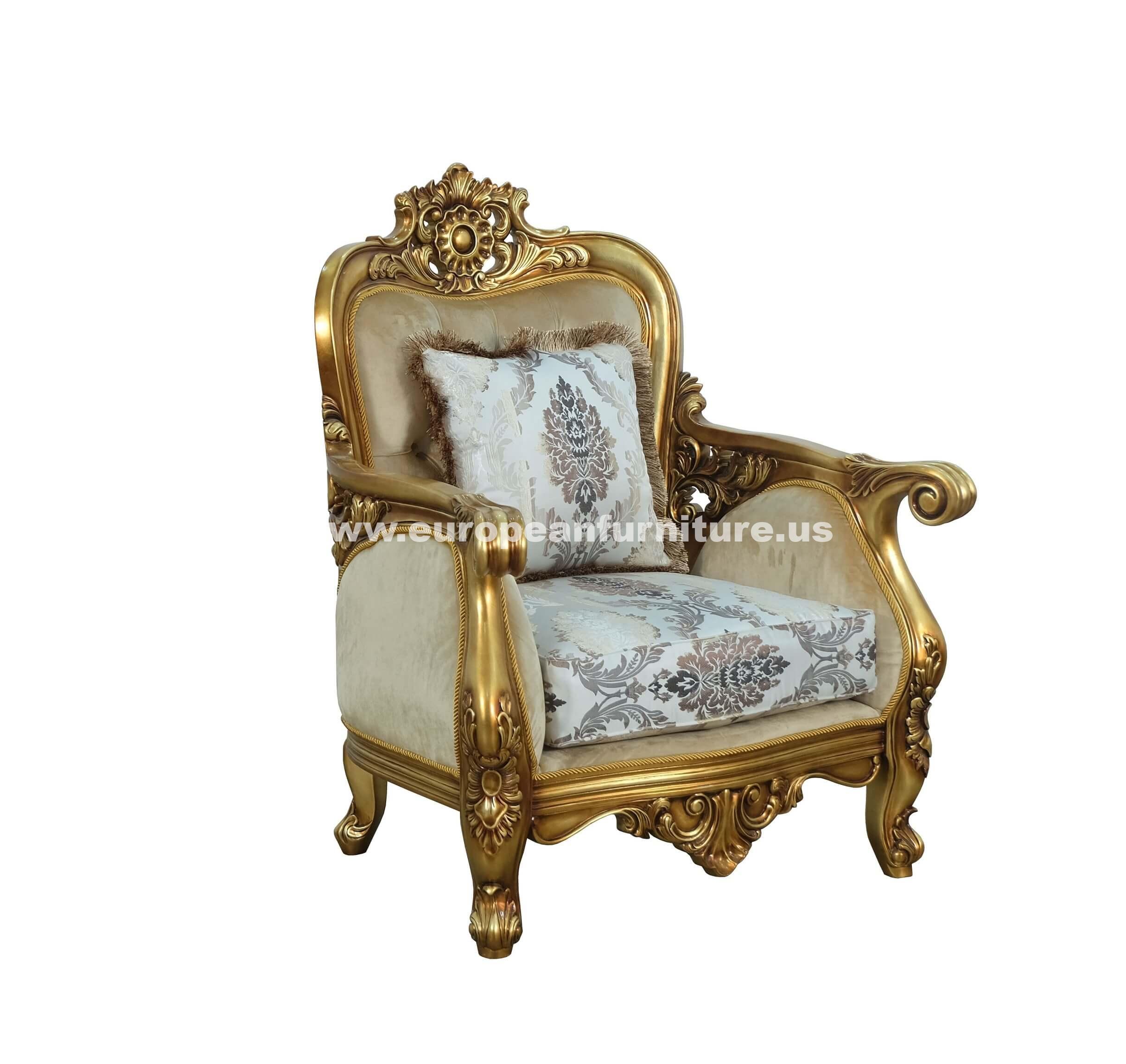 

                    
EUROPEAN FURNITURE BELLAGIO Arm Chair Antique/Bronze Fabric Purchase 
