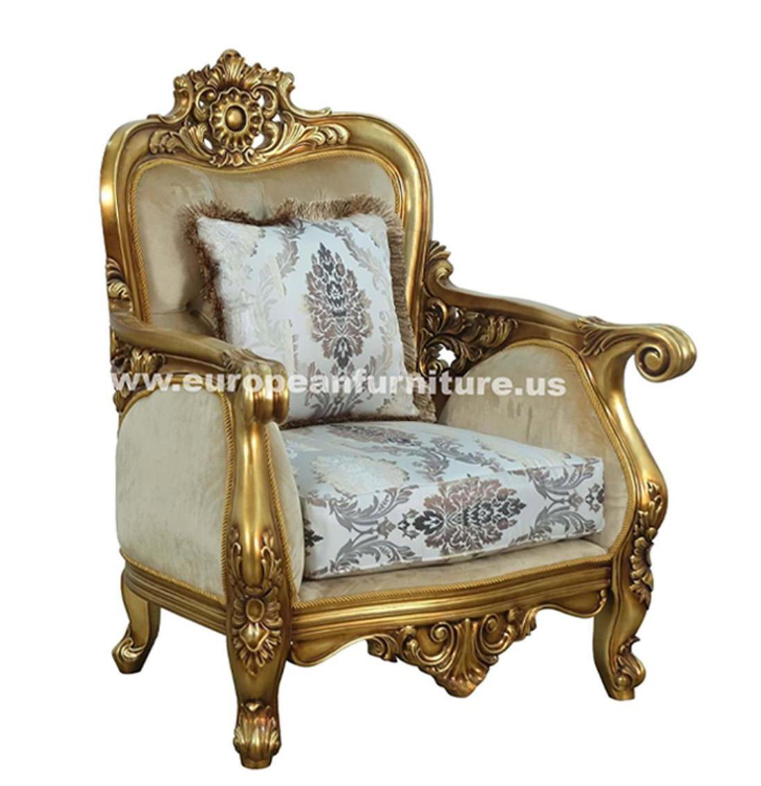 Classic, Traditional Arm Chair BELLAGIO 30014-C in Antique, Bronze Fabric