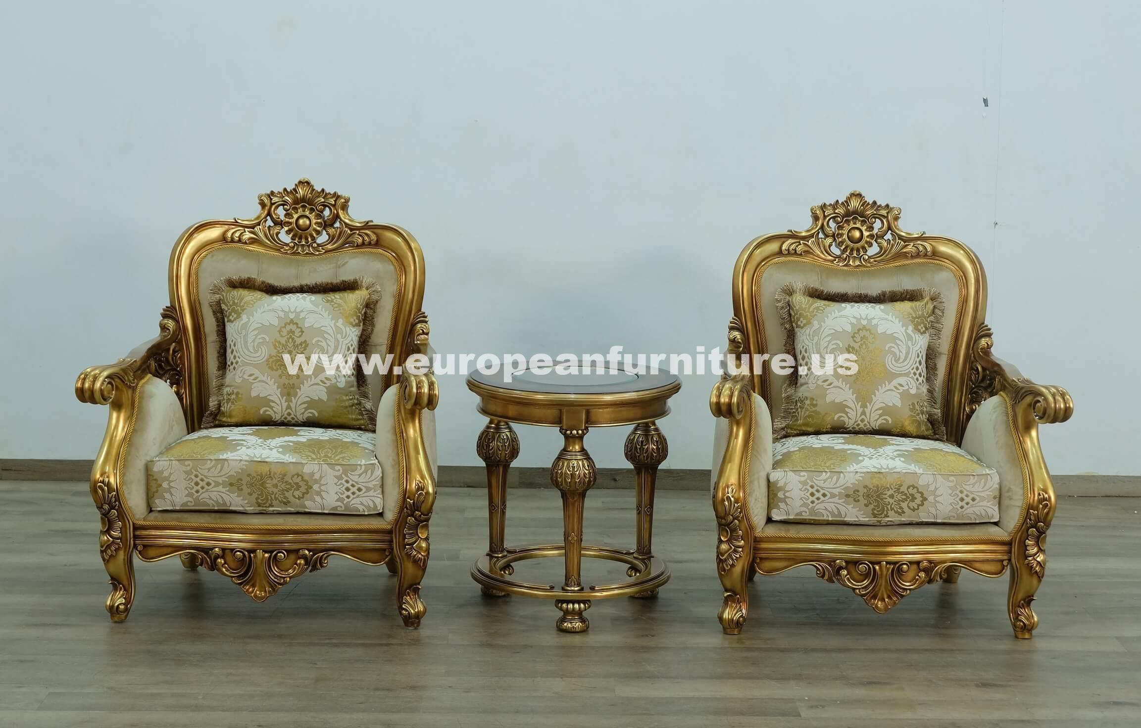 

    
EUROPEAN FURNITURE BELLAGIO Arm Chair Antique/Gold/Bronze 30016-C
