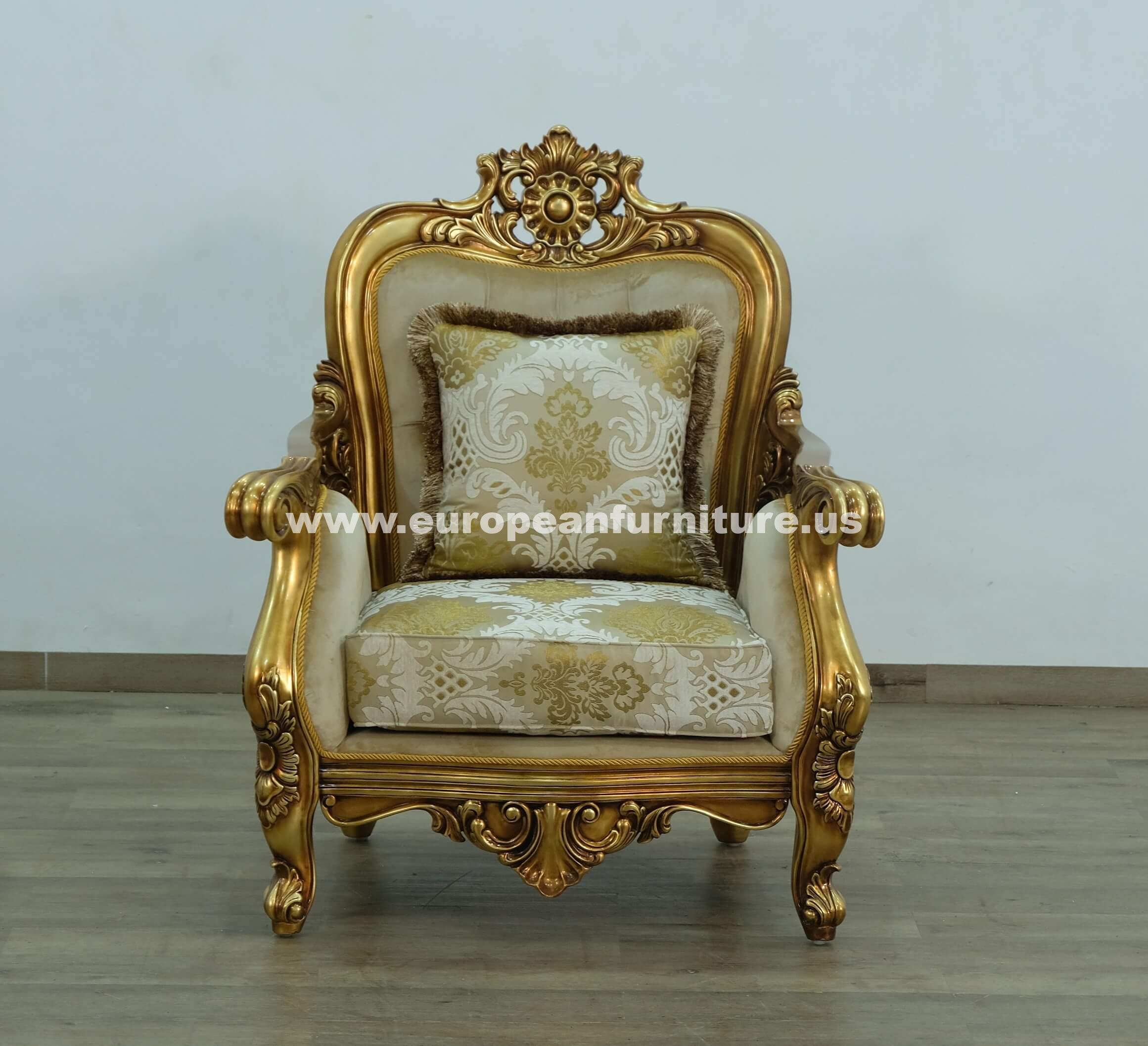 

                    
EUROPEAN FURNITURE BELLAGIO Arm Chair Antique/Gold/Bronze Fabric Purchase 
