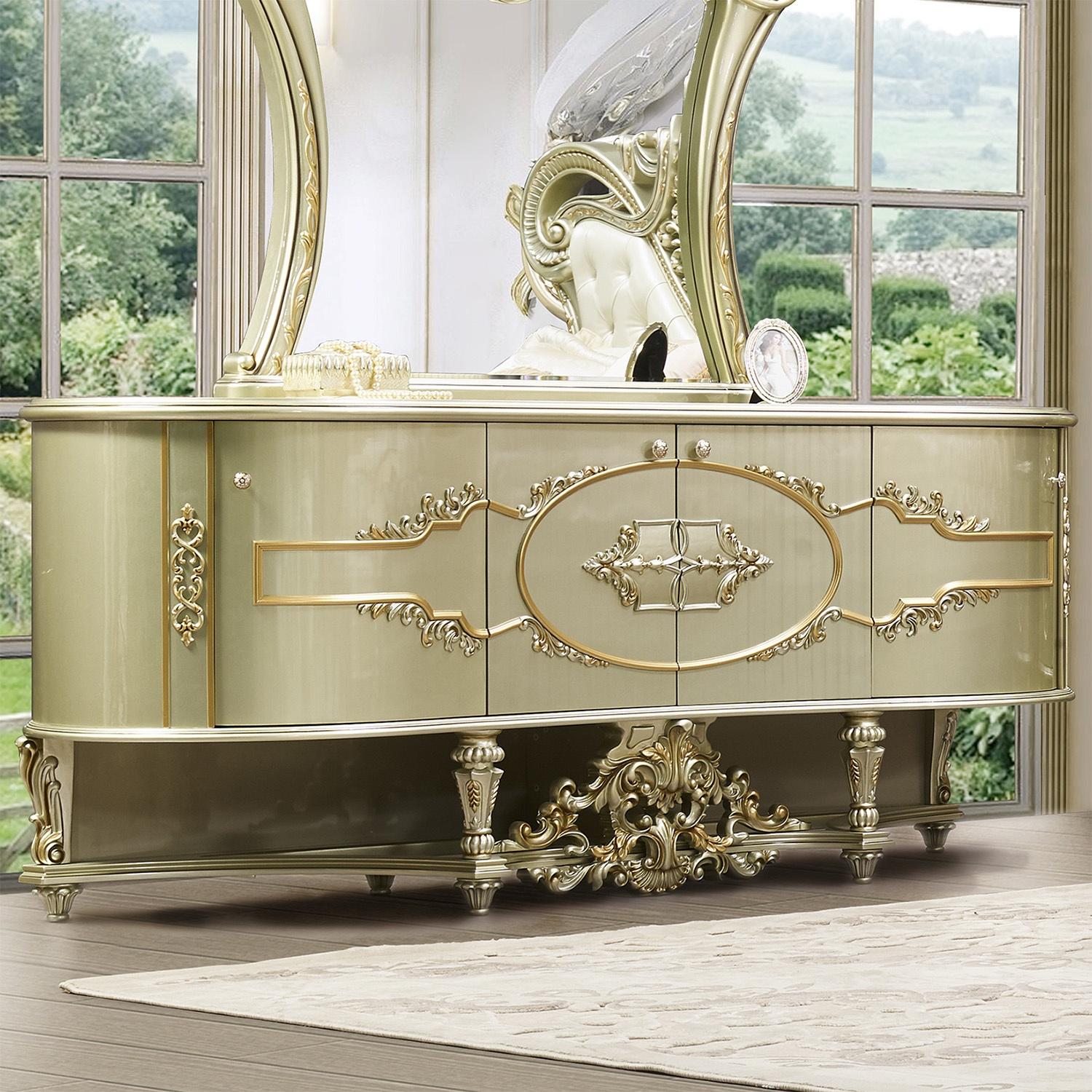 

    
Homey Design Furniture HD-958-D-2PC Dresser With Mirror Gold HD-958-D-2PC
