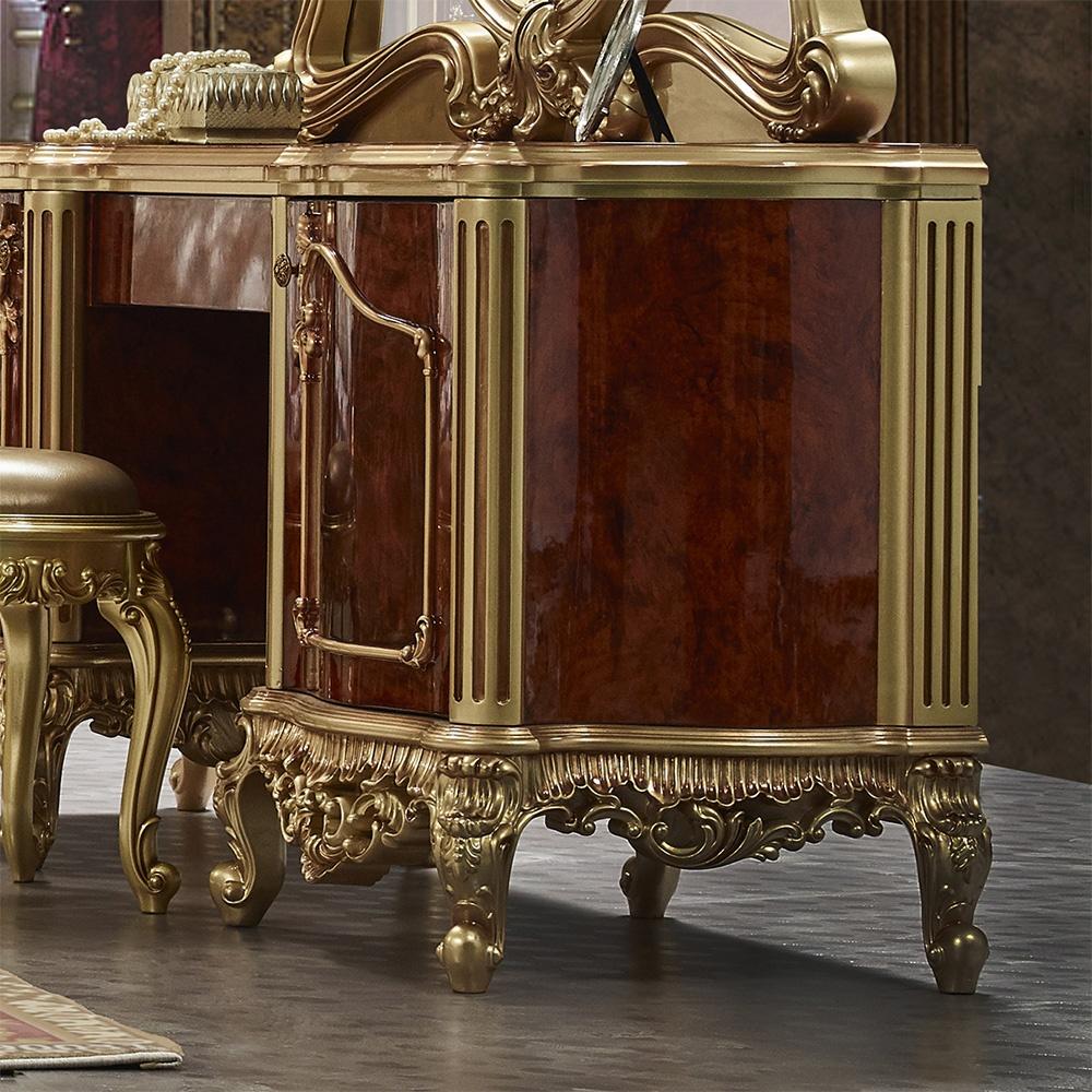 

                    
Buy Traditional Antique Gold Solid Wood CAL King Bedroom Set 7Pcs Homey Design HD-961

