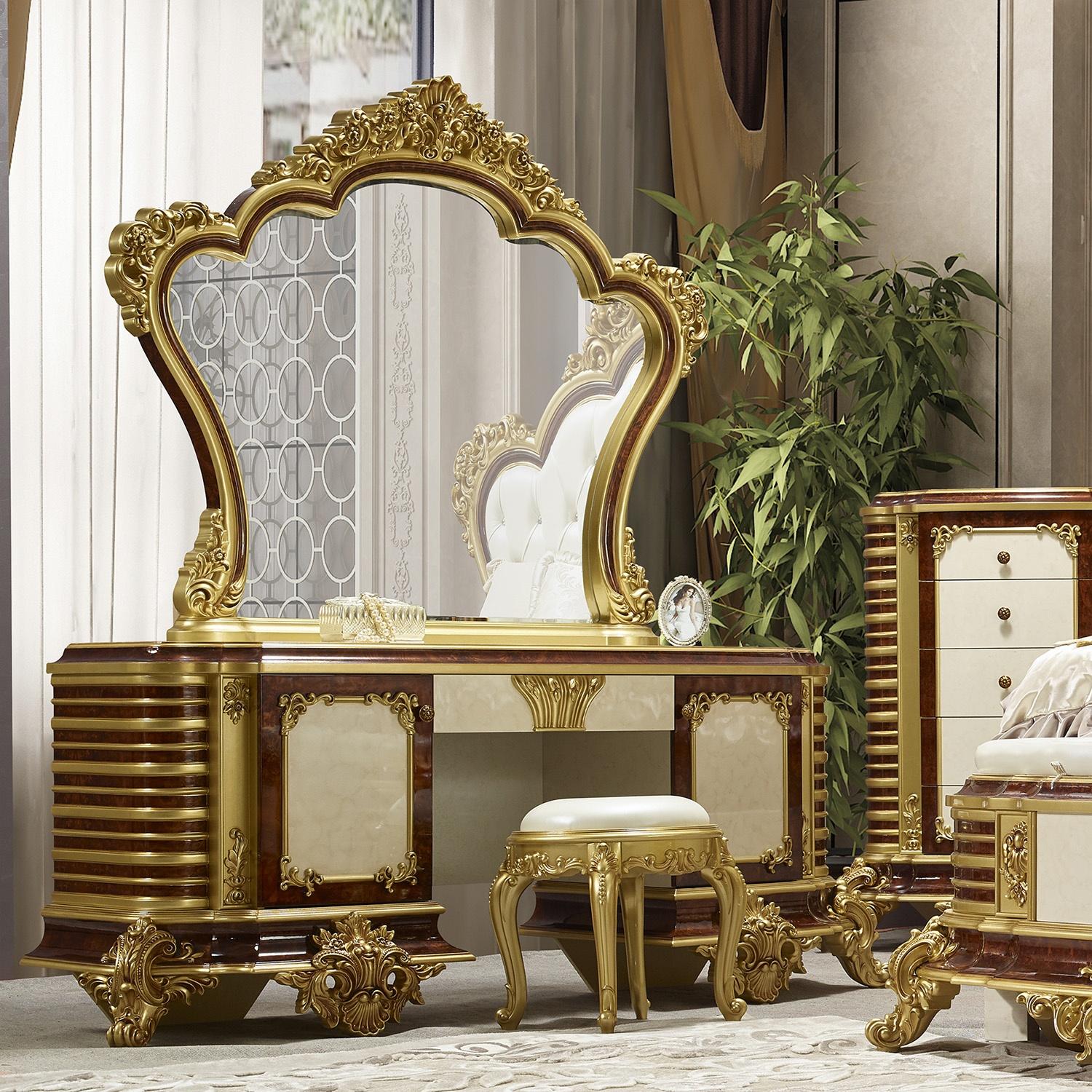 

                    
Homey Design Furniture HD-957-8PC Platform Bedroom Set Dark Cherry/Gold Bonded Leather Purchase 
