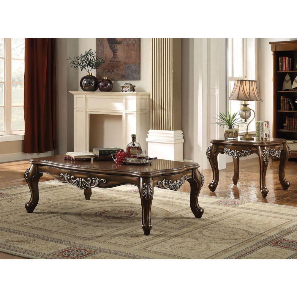 Classic, Traditional Coffee Table and 2 End Tables Latisha 82115-3pcs in Brown 